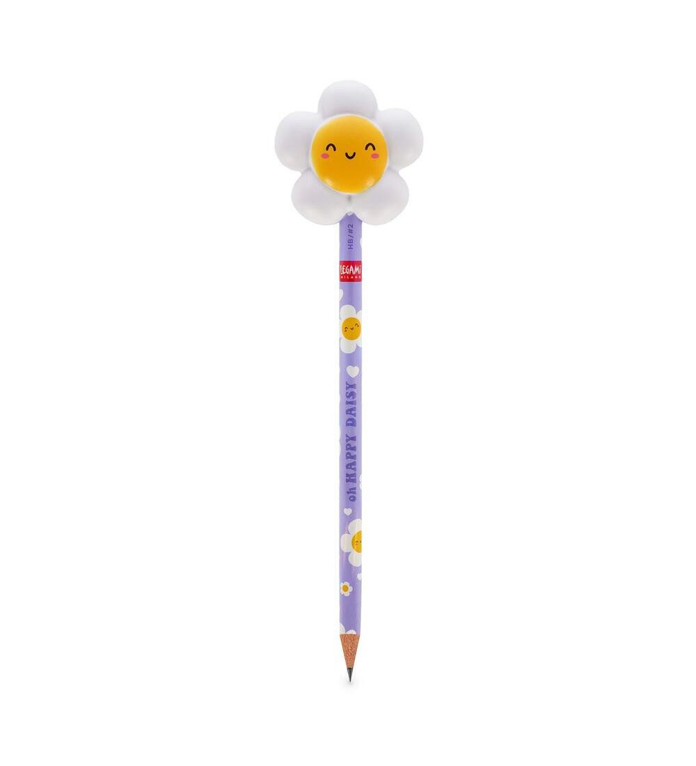 Legami Bleistift LEGAMI Squeezy Pencil – Bleistift mit Radiergummi-Topper, 1 Design zuf
