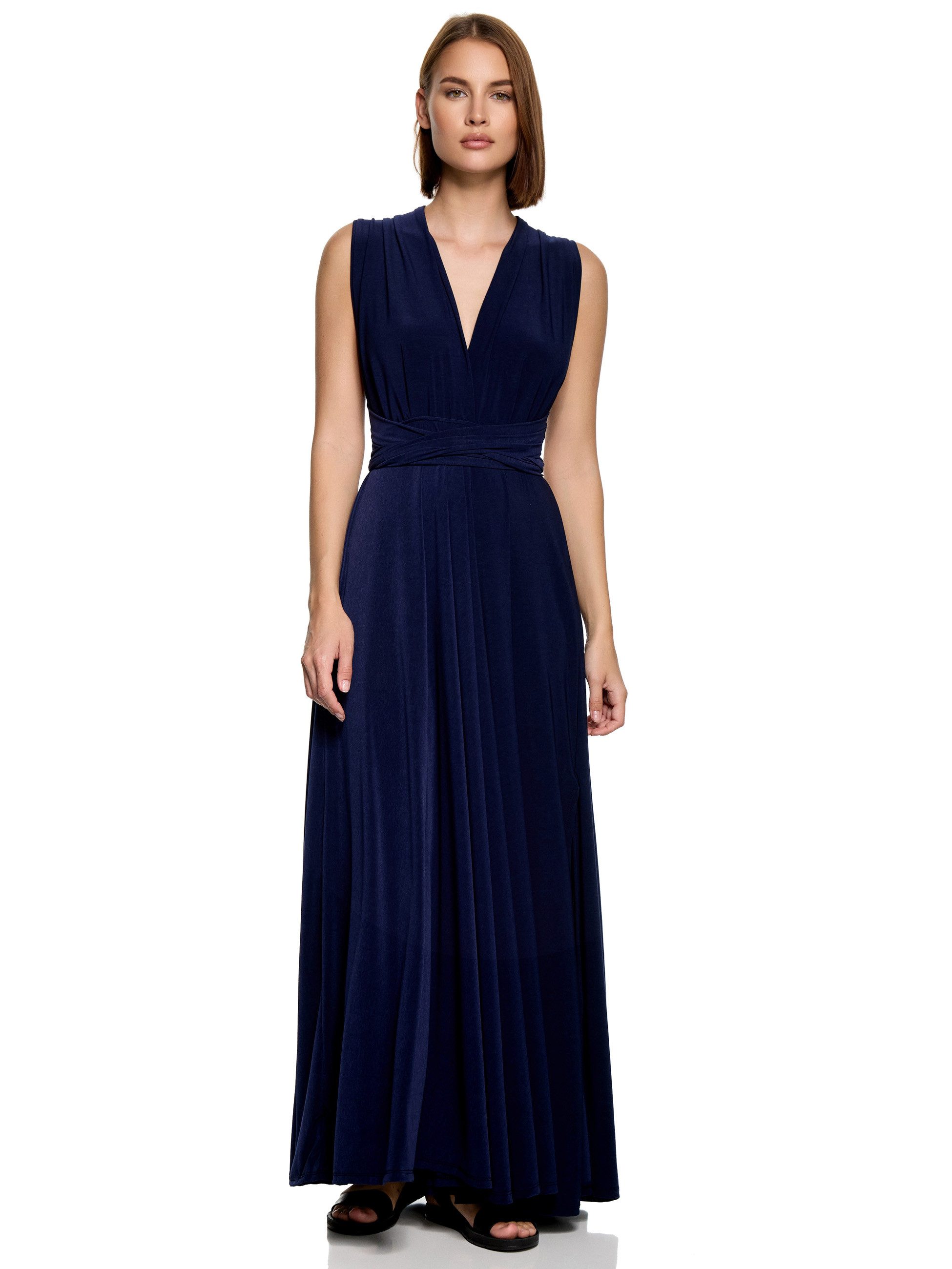 Worldclassca Abendkleid Worldclassca Abendkleid Partykleid Lang mit Schlitz Sommerkleid Maxikleid Cocktailkleid Wickelkleid Elegant Schulterfrei Ärmellos