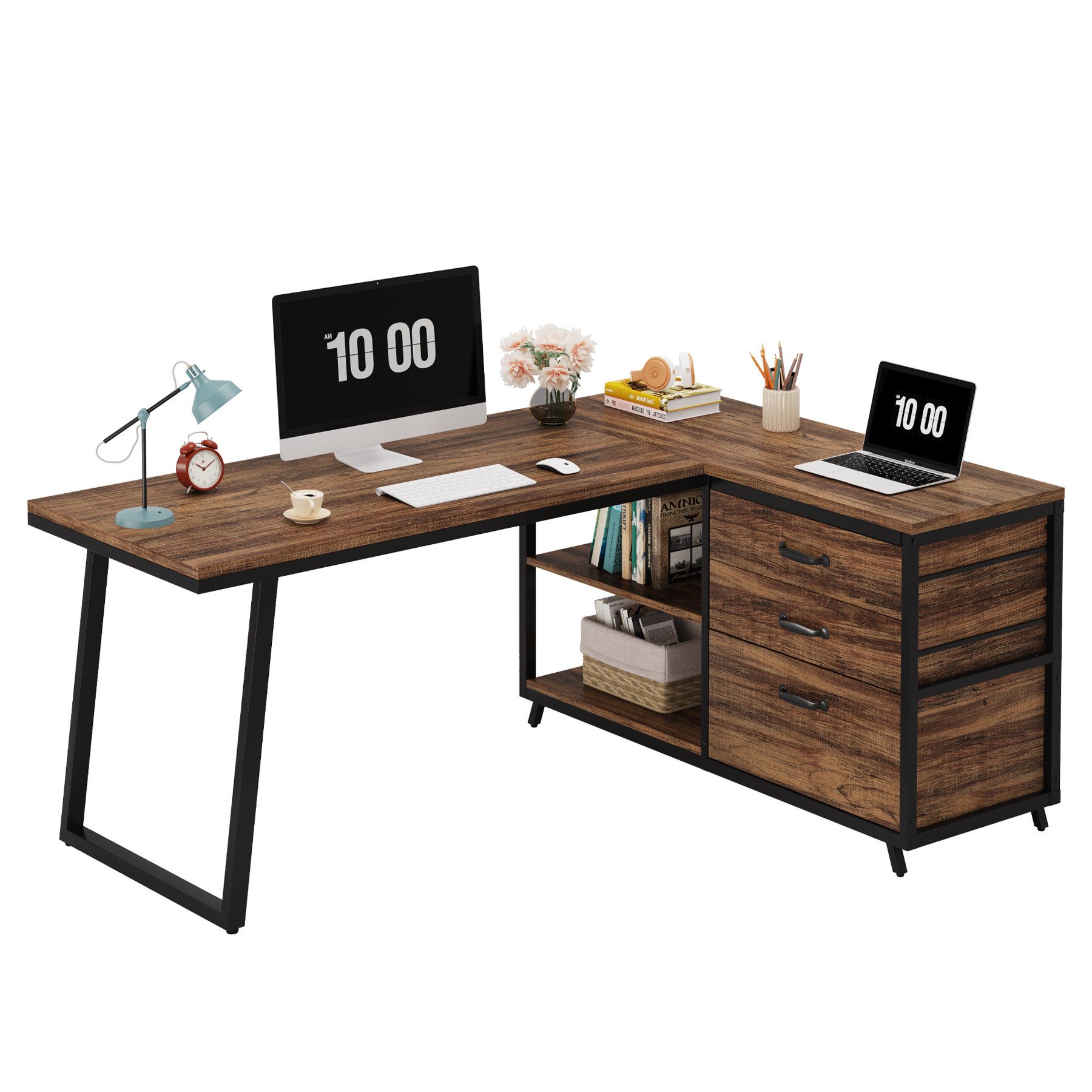 Tribesigns Schreibtisch Computertisch, Reversibel L-förm Eckschreibtisch mi günstig online kaufen