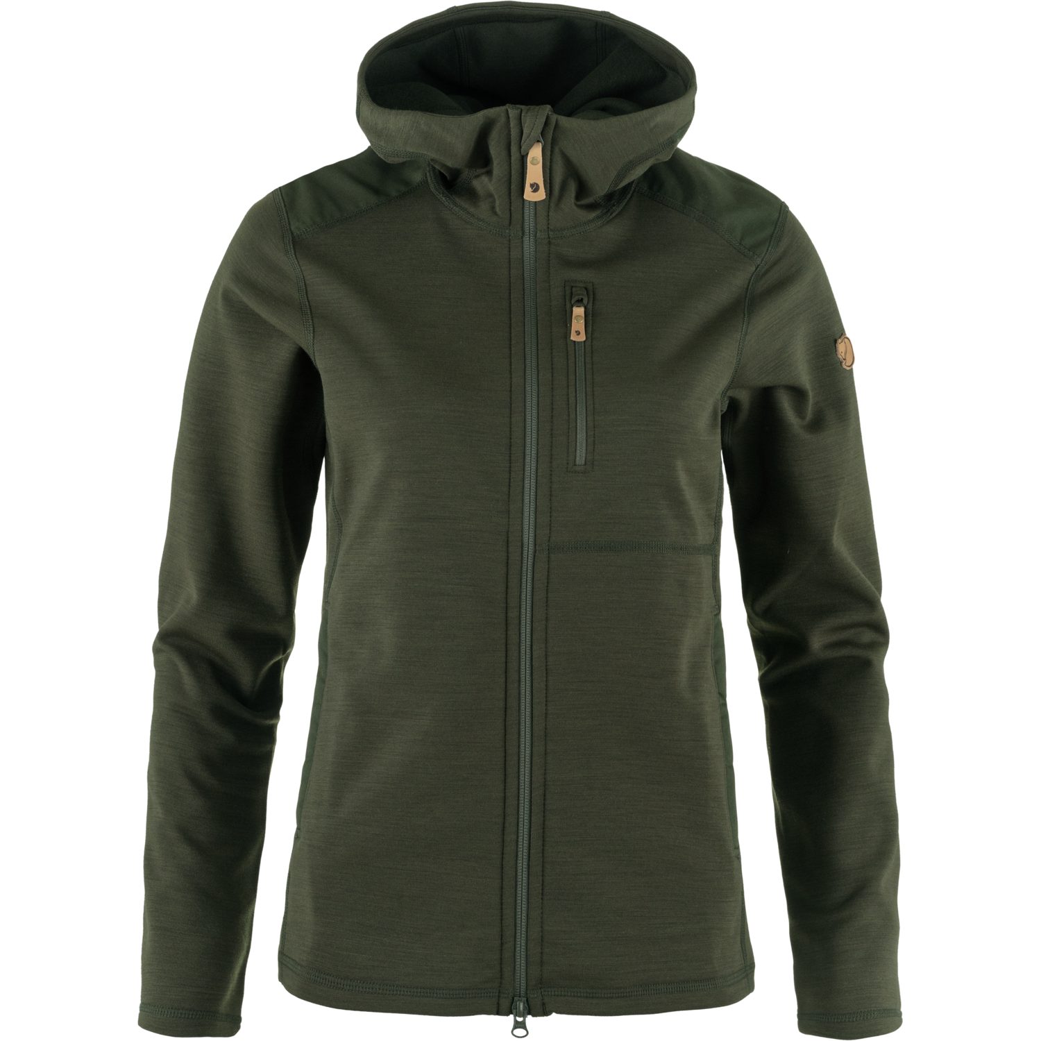 Fjällräven Rollkragenpullover Keb Fleece Hoodie W 662 Deep Forest