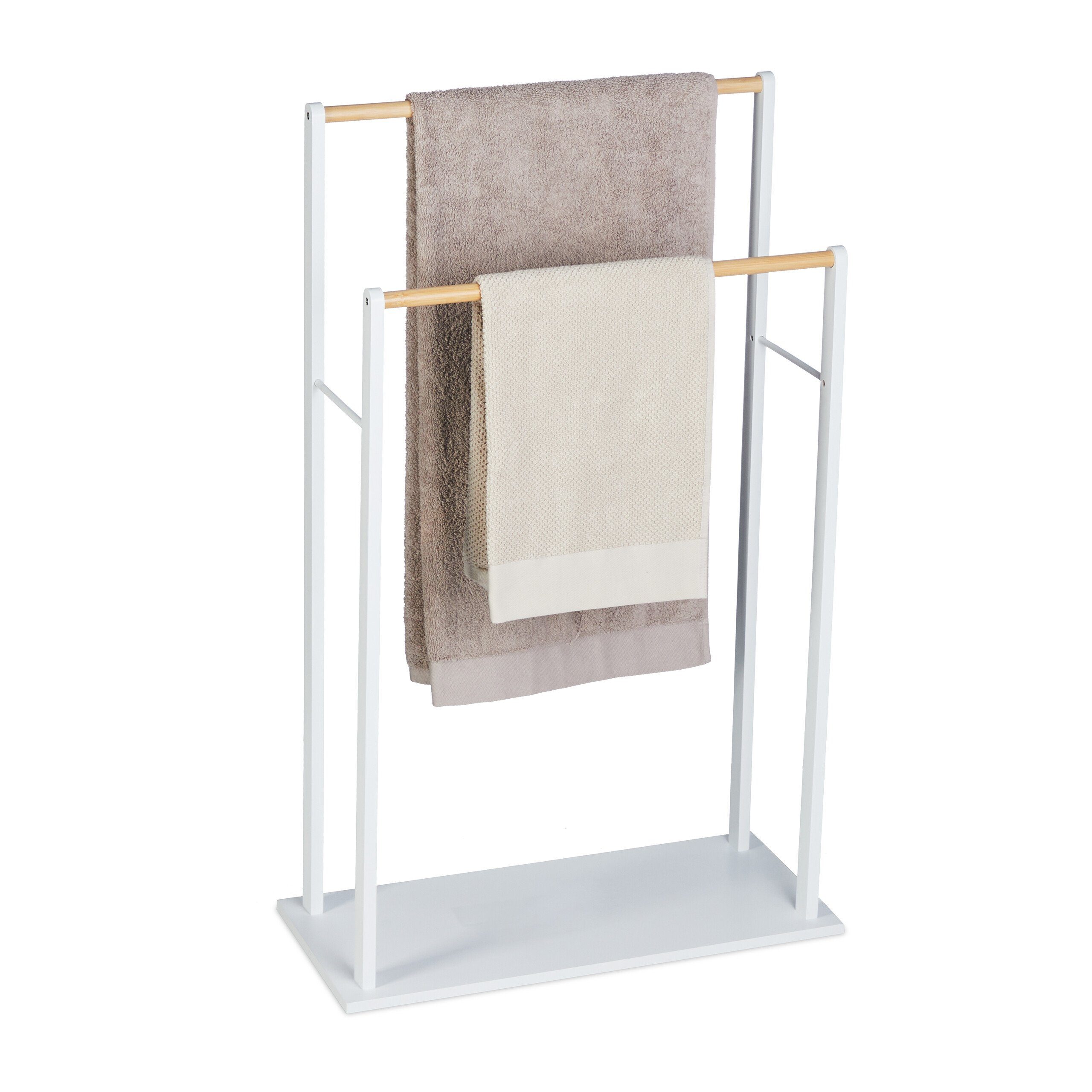 relaxdays Handtuchhalter Handtuchständer freistehend weiß günstig online kaufen