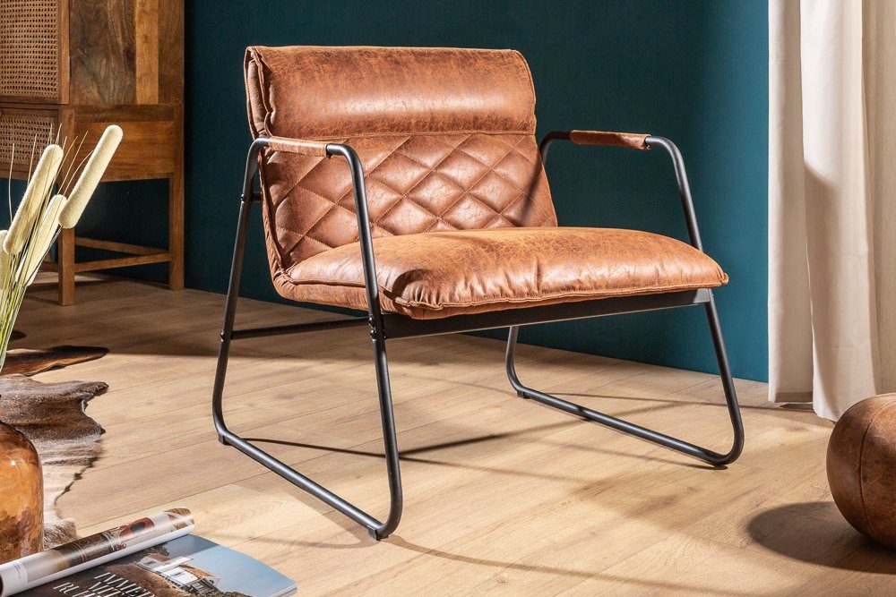 riess-ambiente Sessel MUSTANG LOUNGER antik hellbraun, Loungesessel · Wohnzimmer · Retro