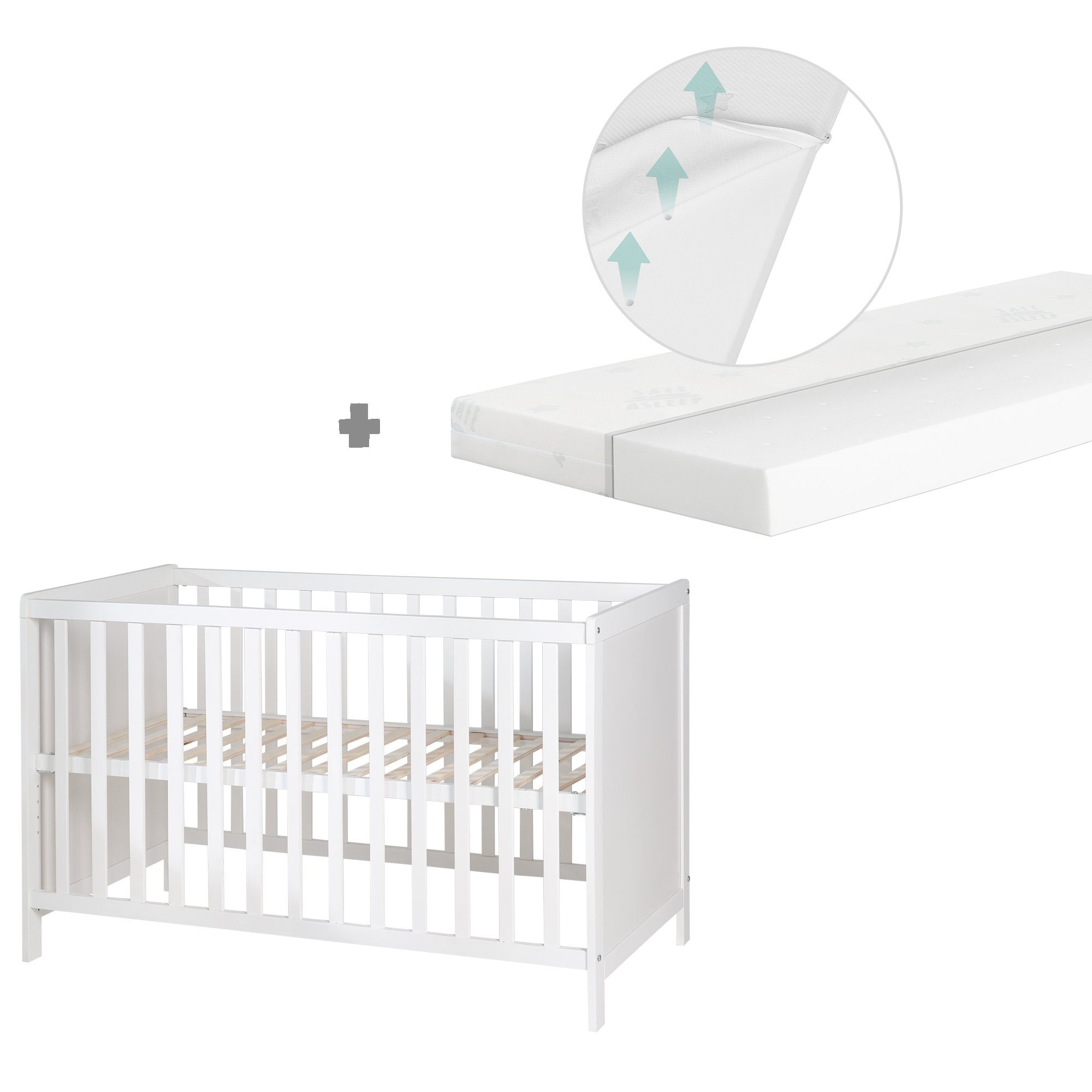 roba® Beistellbett taupe oder weiß, Gitterbett günstig online kaufen