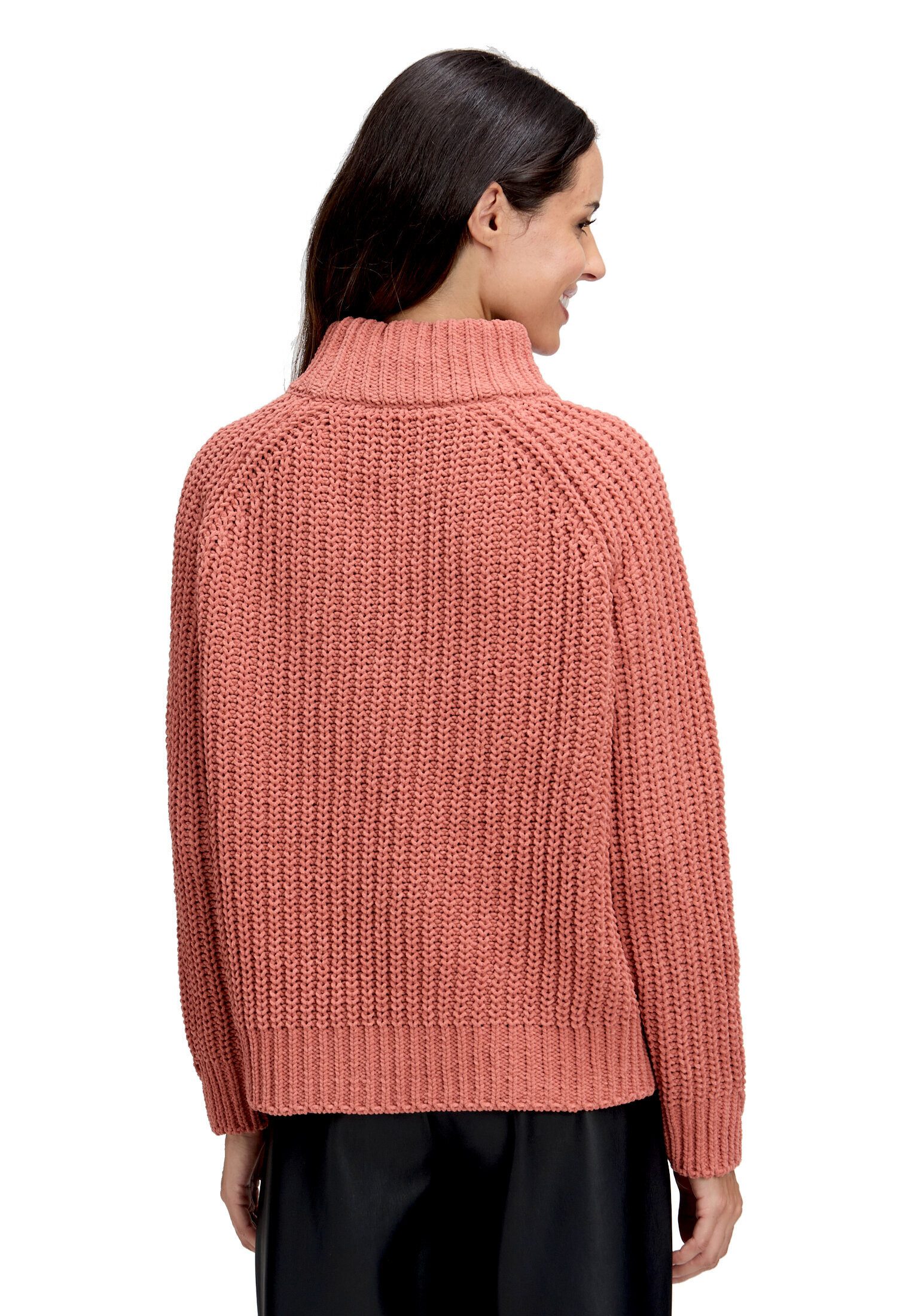 Cartoon Strickpullover Damen mit Stehkragen (1-tlg)