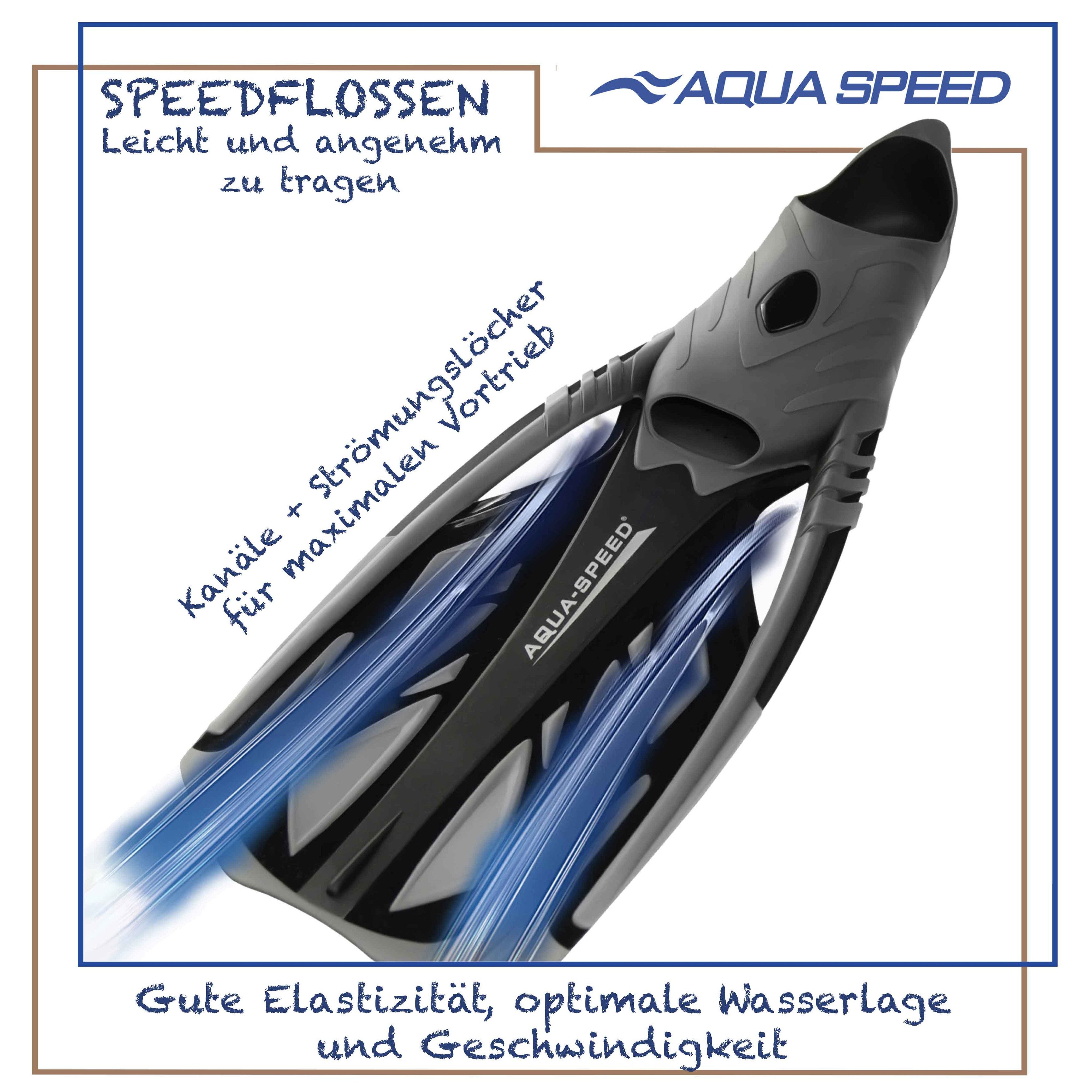 Aqua Speed Flosse INOX – Ideal für Urlaub & Freizeit Größe 38/39 (Bequeme Flossen für lange Schnorchel-Touren & entspanntes Schwimmen), Ideal für lange Schnorchel-Trips – Müheloses Schwimmen