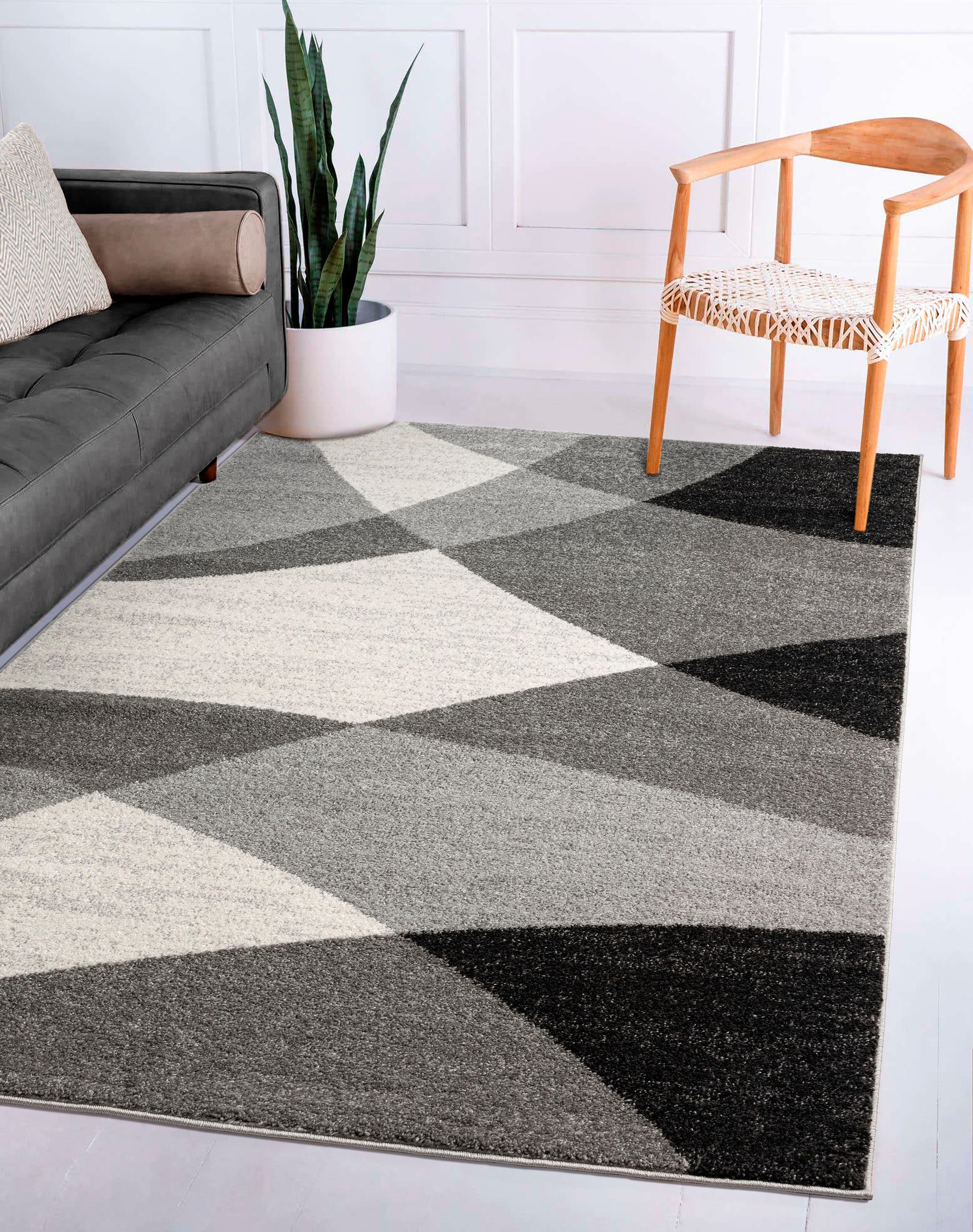 merinos Teppich Thales 6100, rechteckig, Höhe: 10 mm, Kurzflorteppich mit Konturenschnitt, Wohnzimmer
