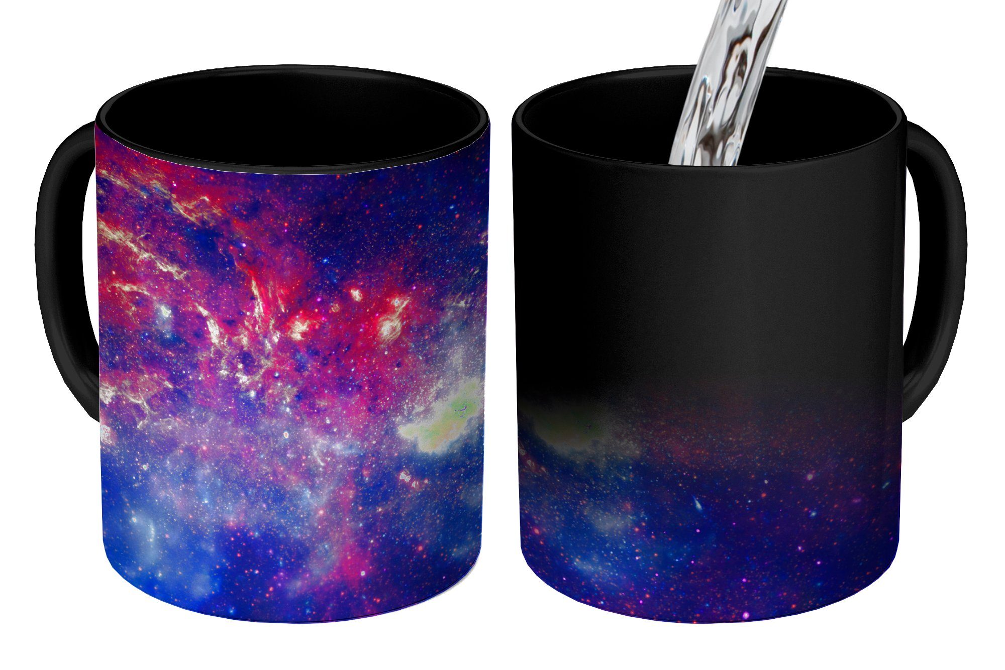 Rot Tasse Keramik, Zaubertasse, MuchoWow Galaxie Kaffeetassen, Teetasse, Sterne, Farbwechsel, - Geschenk -