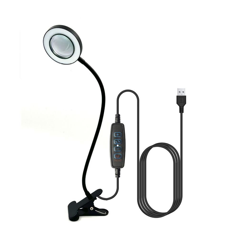 JOYOLEDER LED Leselampe LED-Leselampe, dimmbare Klemmleuchte, USB Schreibtischlampe 3 Modi, flexibles Klemmlicht Schwarz
