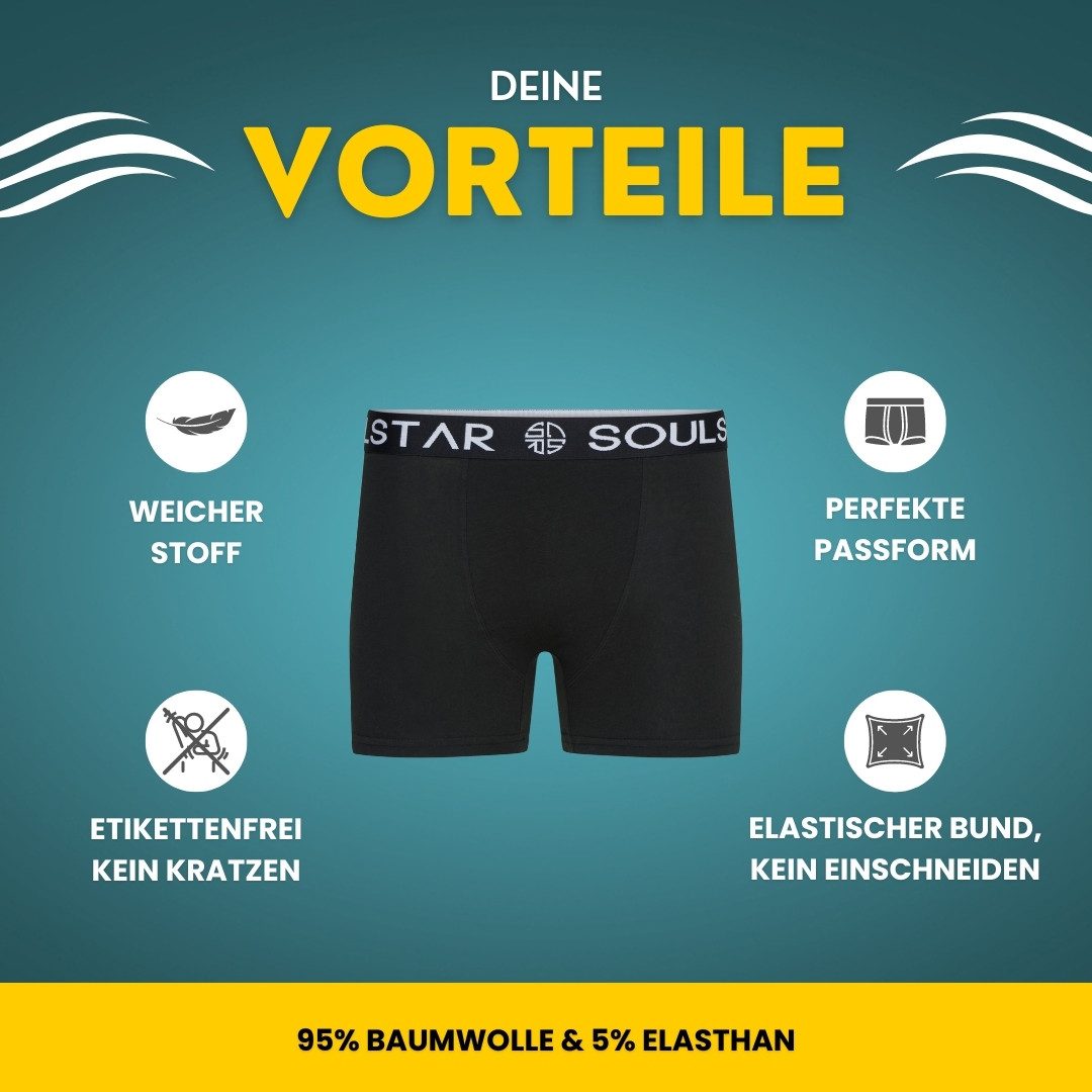 SOULSTAR Boxershorts MUBOXER9 (Packung, 9-St., 9er-Pack) Basic Herren Unterhosen Unterwäsche Extra Weiches Material Männer – Bild 4 von 5
