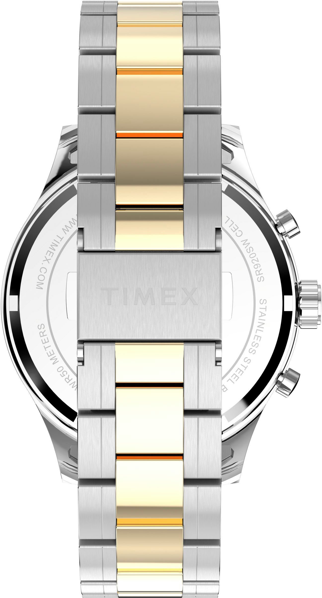 Timex Chronograph DRESS CHRONO TW2Y01500AJ, Quarzuhr, Armbanduhr, Herrenuhr,Edelstahlarmband,Stoppfunktion,Tag