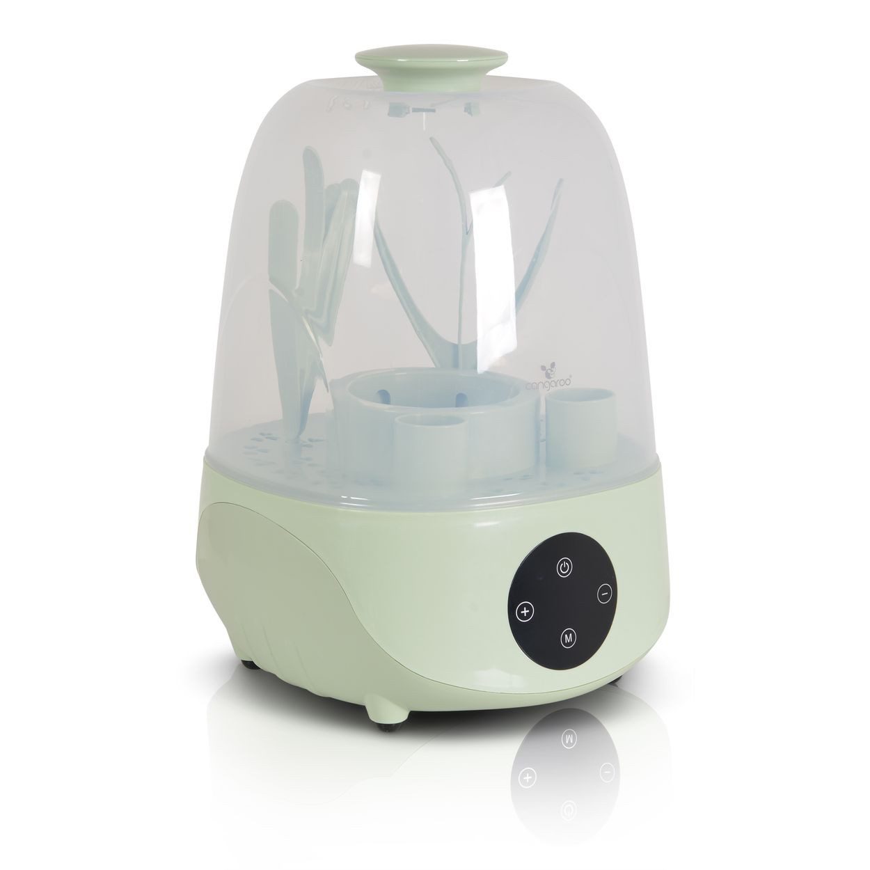 Cangaroo Dampfsterilisator Sterilisator Verde 4 in 1, Flaschenwärmer, für 6 Flaschen, Dampfgarer