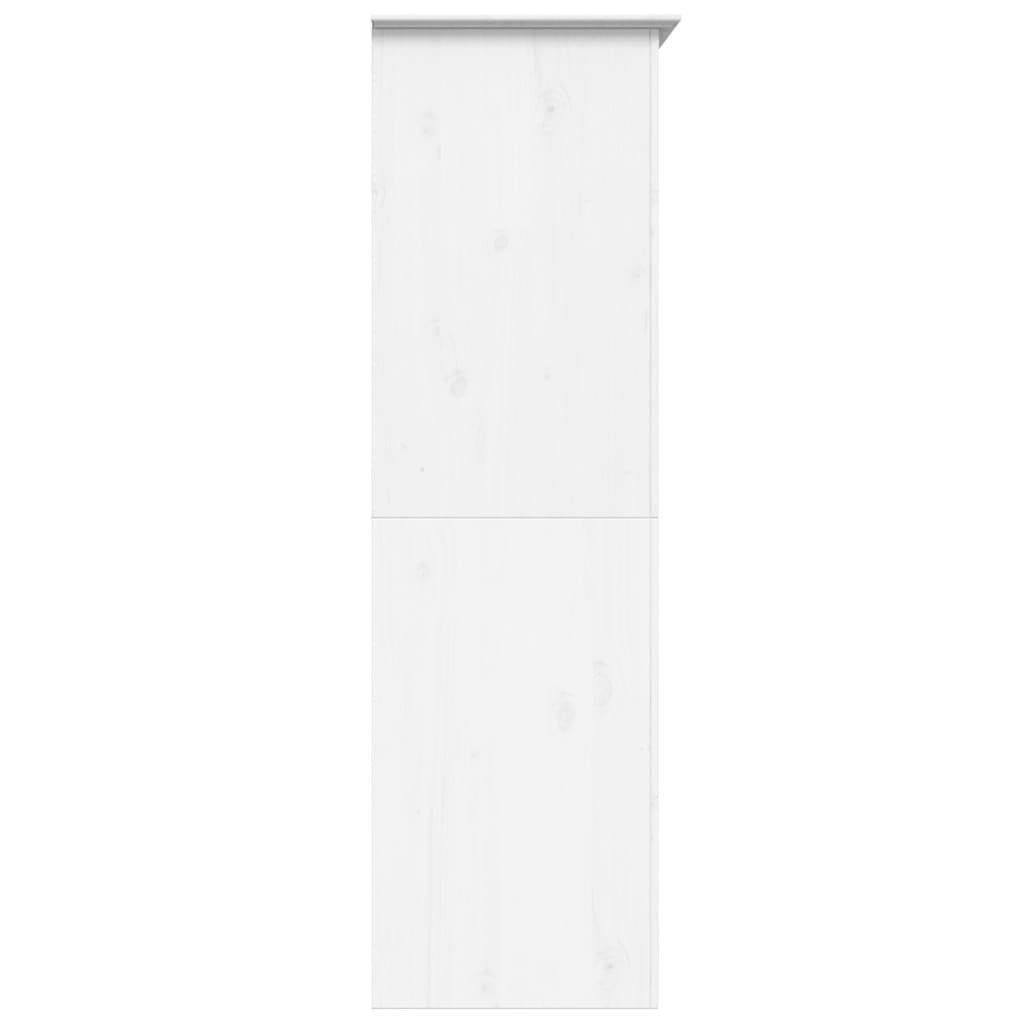 vidaXL Kleiderschrank Kleiderschrank Massivholz BODO Kiefer cm 101x52x176,5 Weiß