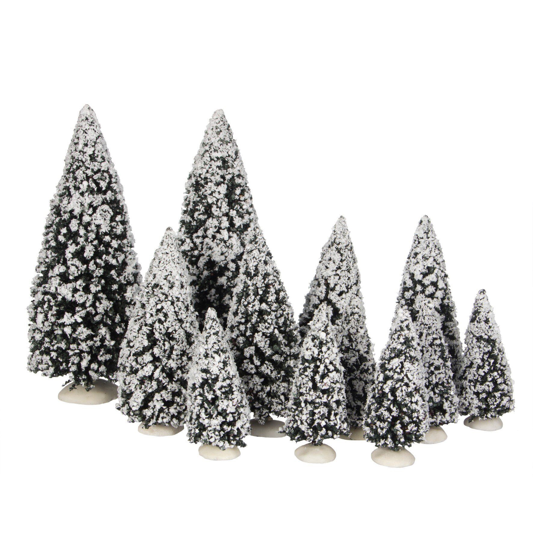 LuVille Weihnachtsdorf Luville Collectables Evergreen tree assorted 12 pieces - l29xw9xh30cm