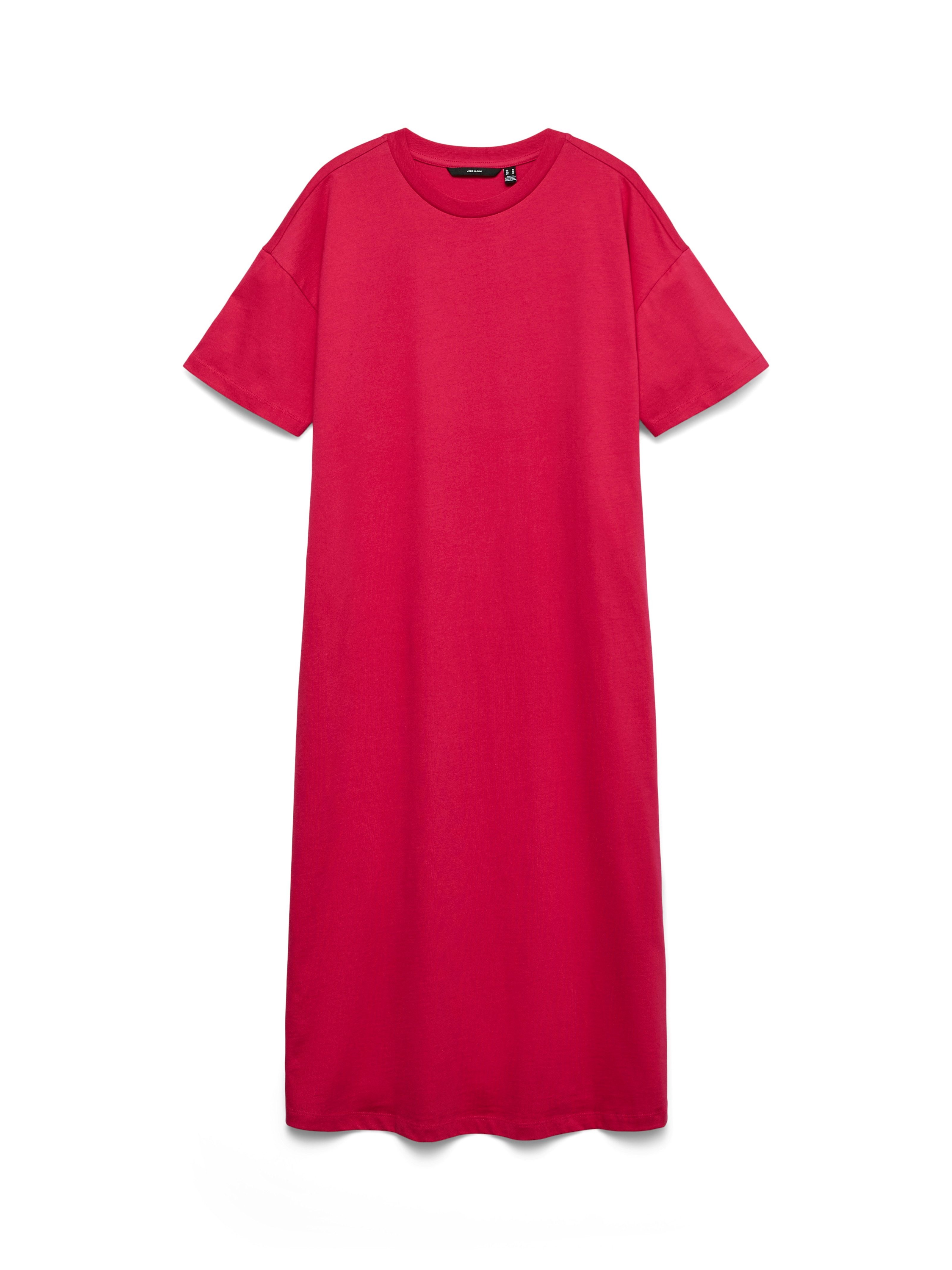 Vero Moda Shirtkleid VMMOLLY SS OVERSIZE CALF DRESS NOOS Baumwolle, regular fit
