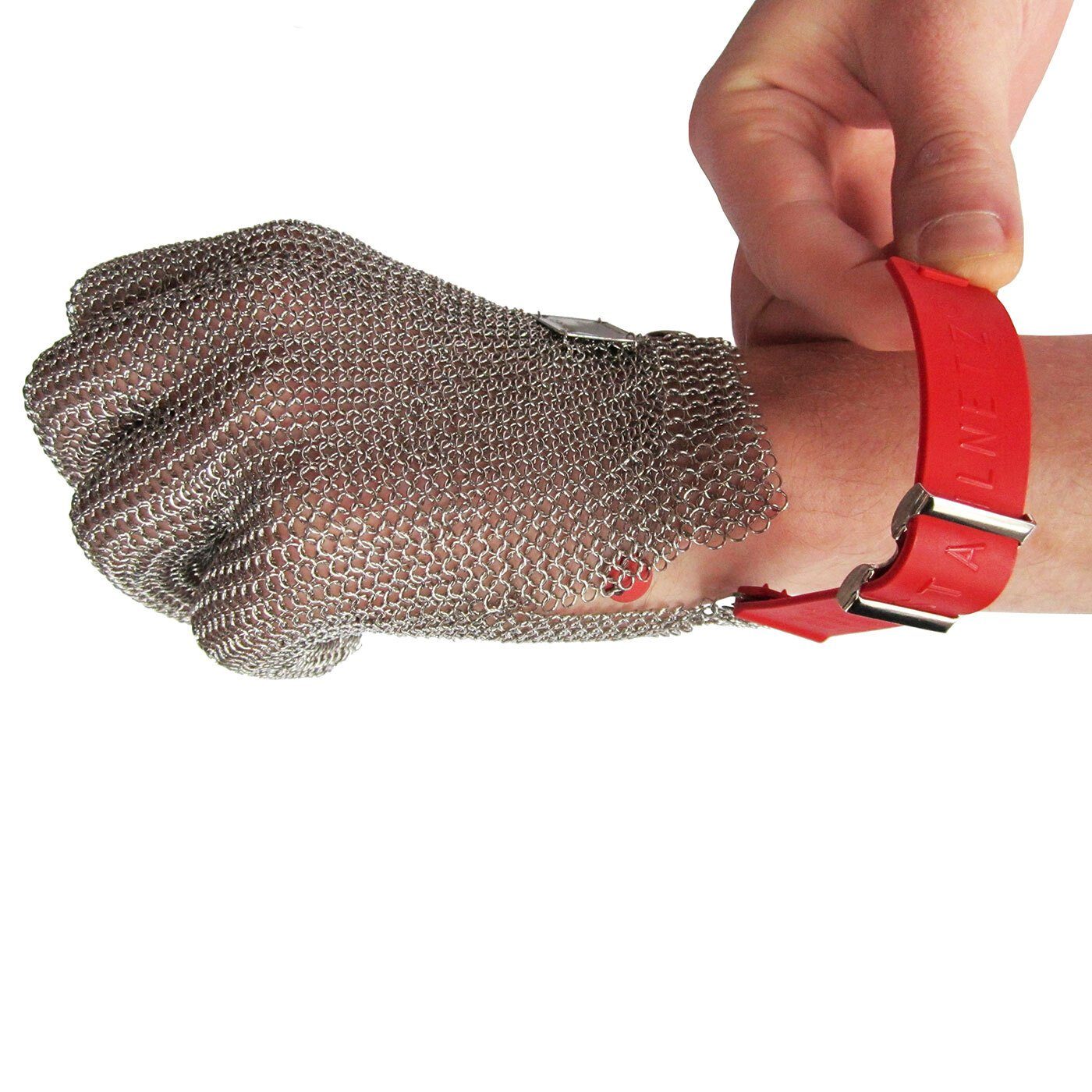 STAHLNETZ Schnittschutzhandschuhe Stechschutzhandschuh PROTEC ohne Stulpe, EN 1082-1 (1-St) EN 1082-1