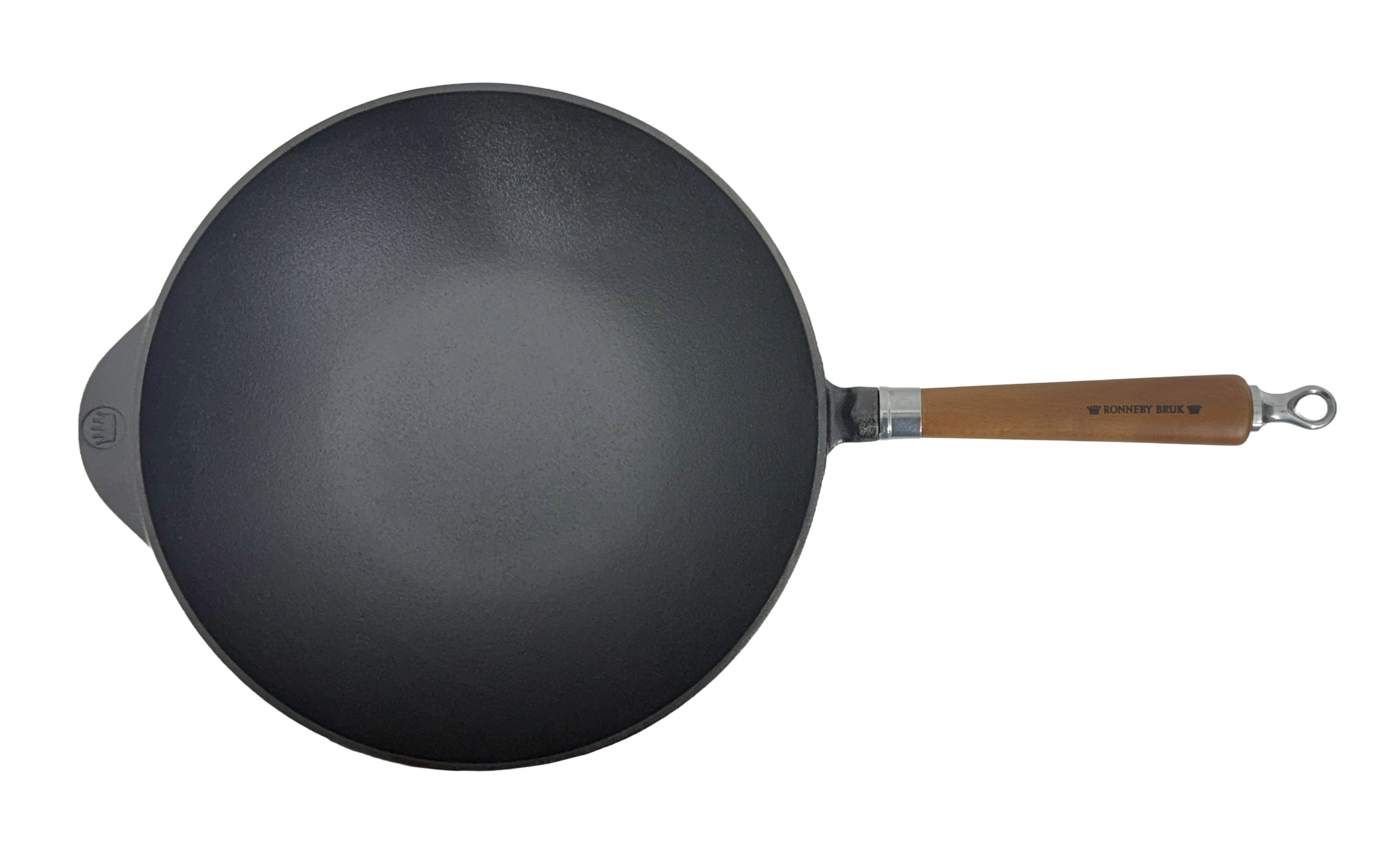 Ronneby Bruk Wok Maestro Wokpfanne, Ø 32 cm, mit Holzgriff, Gusseisen (1-tlg)
