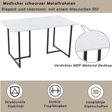 OKWISH Essgruppe Polsterstuhl, (Moderner Küchentisch Set mit 4 Stühlen, Esszimmerstuhl mit Metallbeinen)