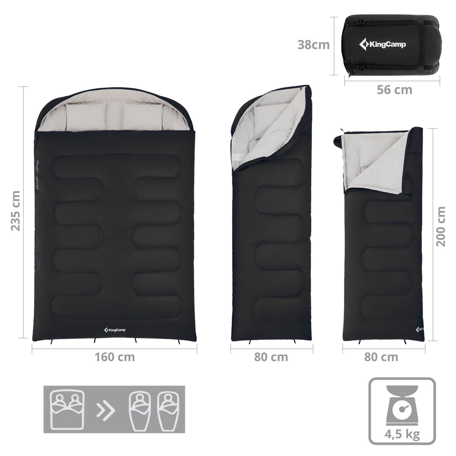 KingCamp Doppeldeckenschlafsack Deckenschlafsack Fallon Double 2 günstig online kaufen