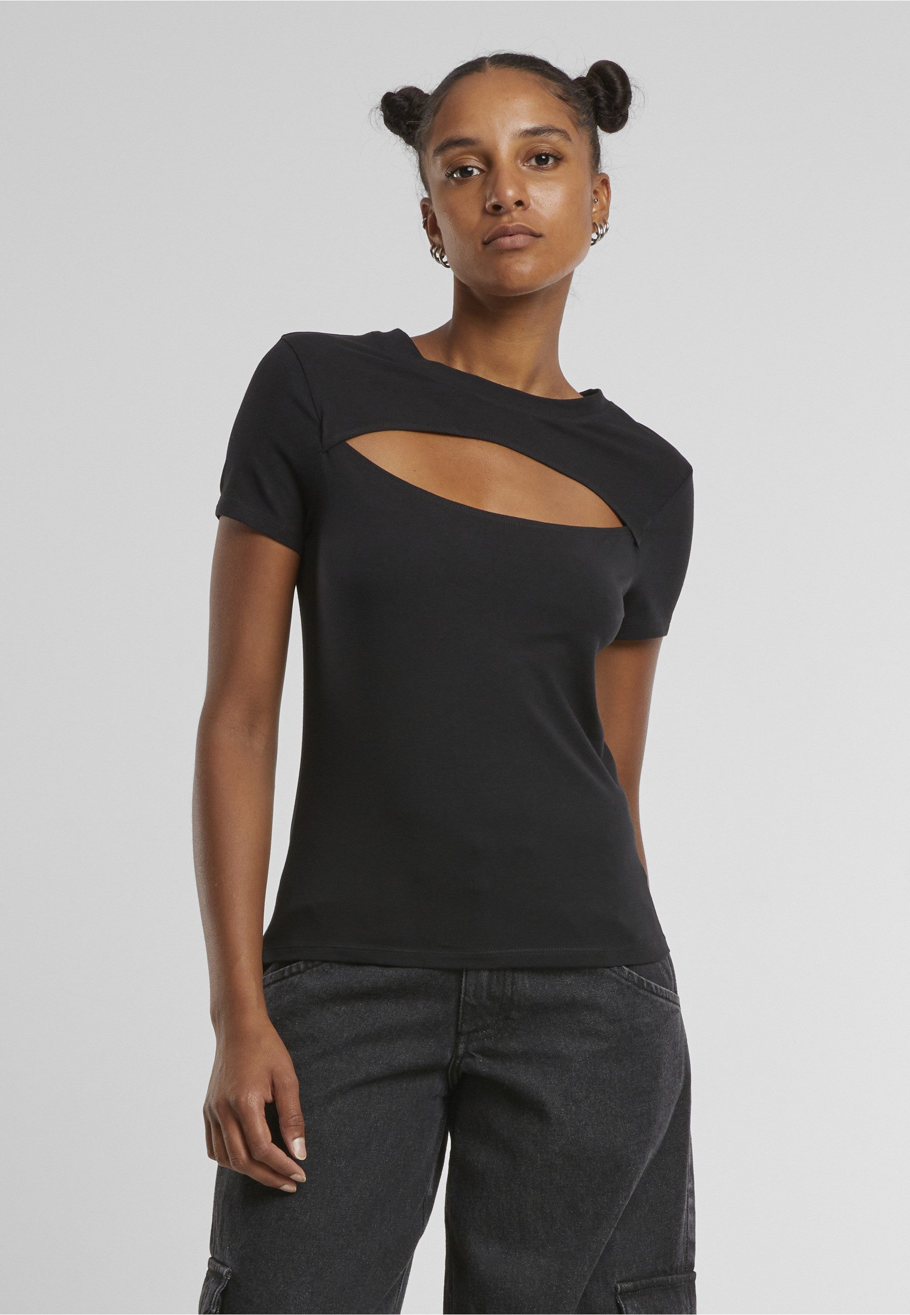 URBAN CLASSICS T-Shirt Urban Classics Ladies Short Cut Out Tee (1-tlg)