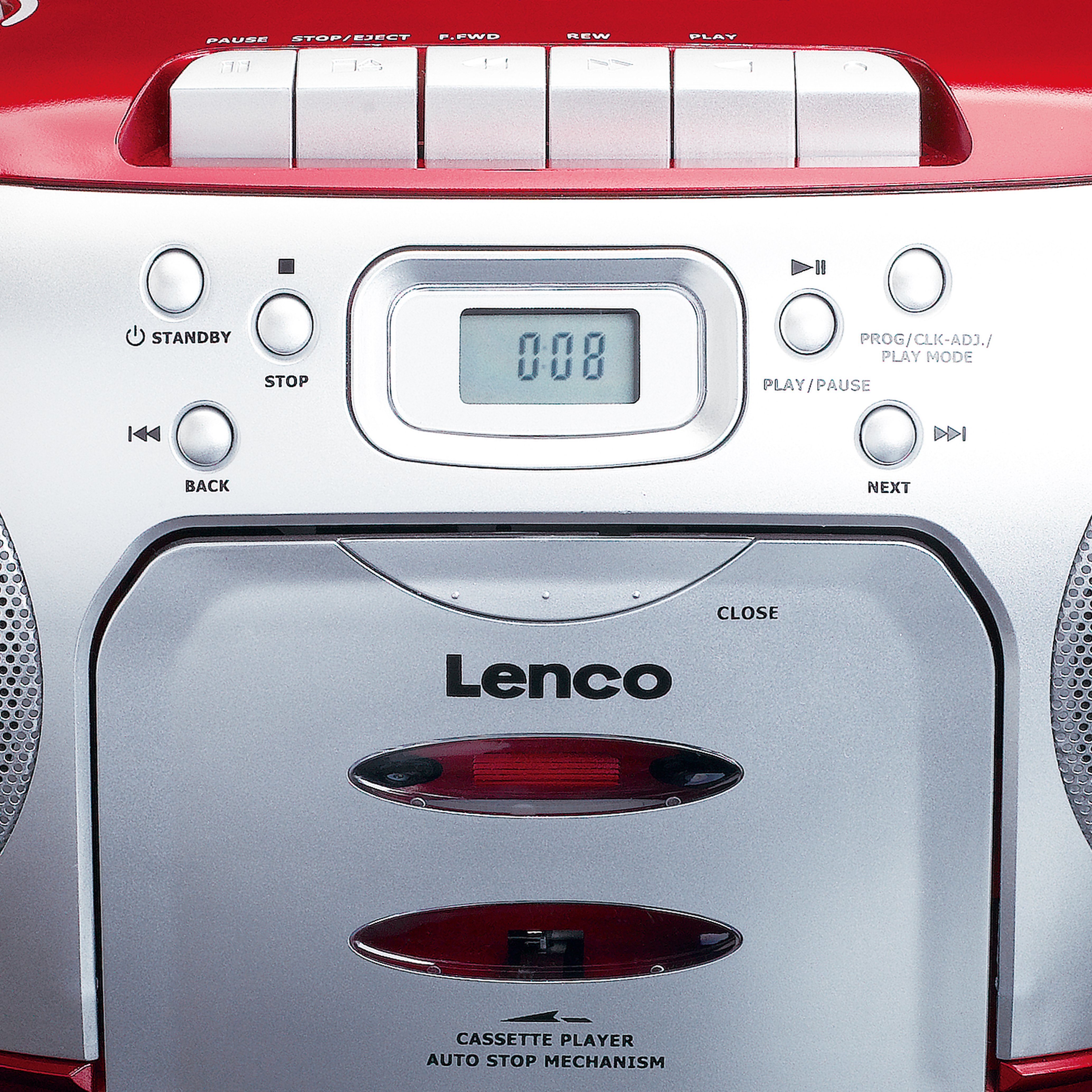 Lenco SCD-410RD CD-Radiorecorder (FM), Cassettenplayer Tragbares und mit CD-Spieler FM-Radio