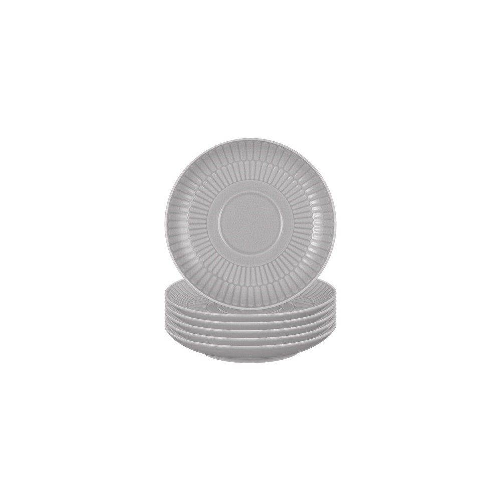 Seltmann Weiden Espressotasse Seltmann Weiden Amina silbergrau Kombi-Untertasse 12 cm 6er Set, Porzellan