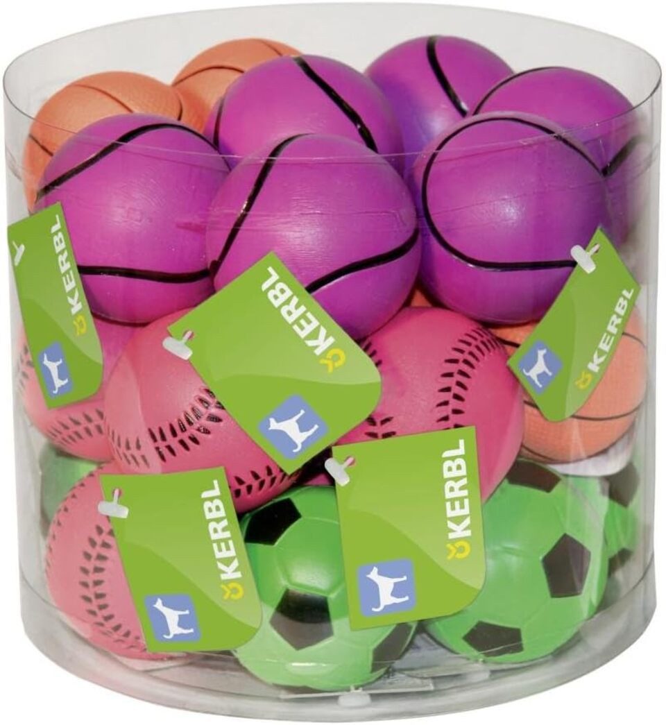 Kerbl Kauspielzeug Neonball 6 cm farblich sortiert Moosgummi, (1-tlg)
