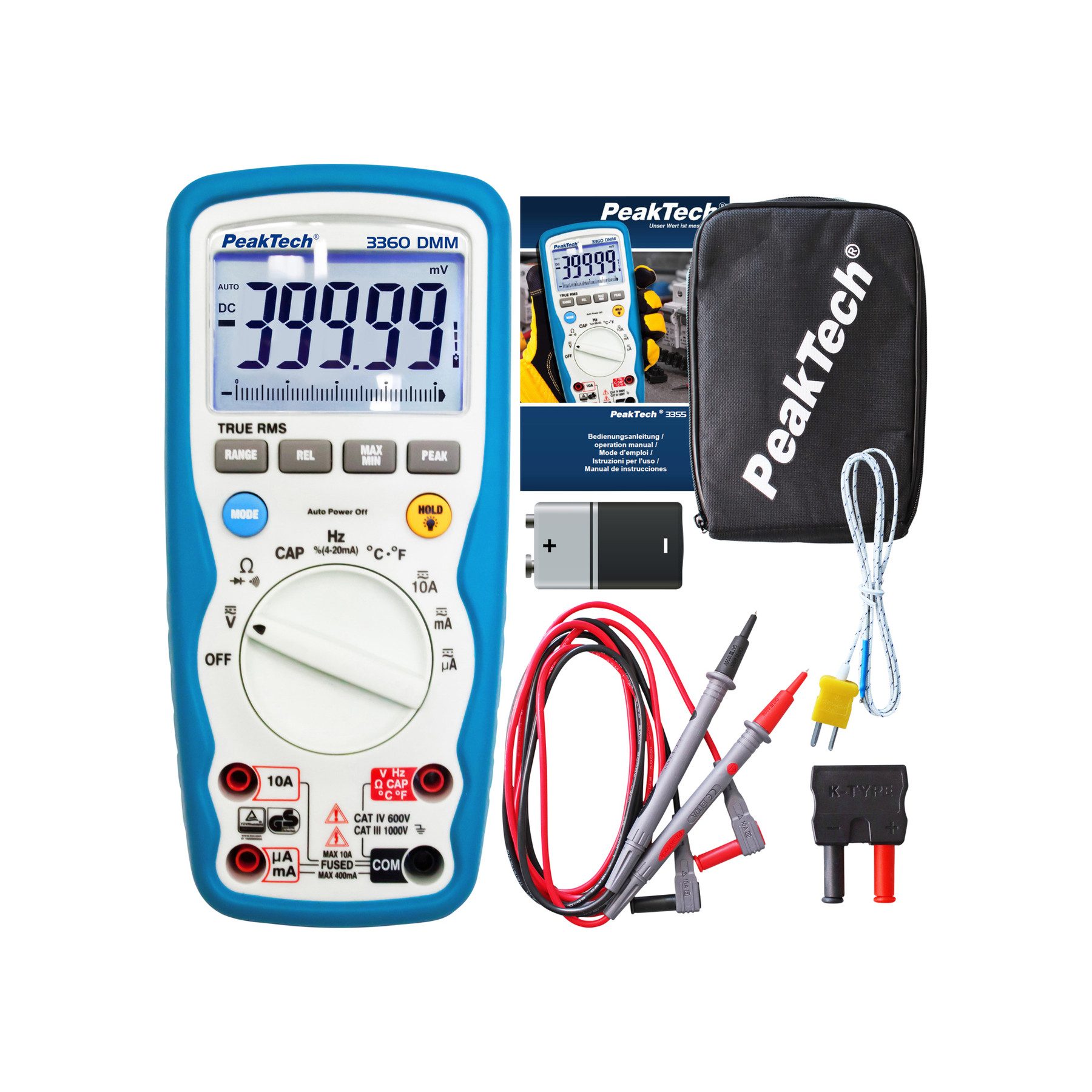 PeakTech Multimeter PEAKTECH Multimeter, P 3360, True RMS, IP67, 40000 Counts