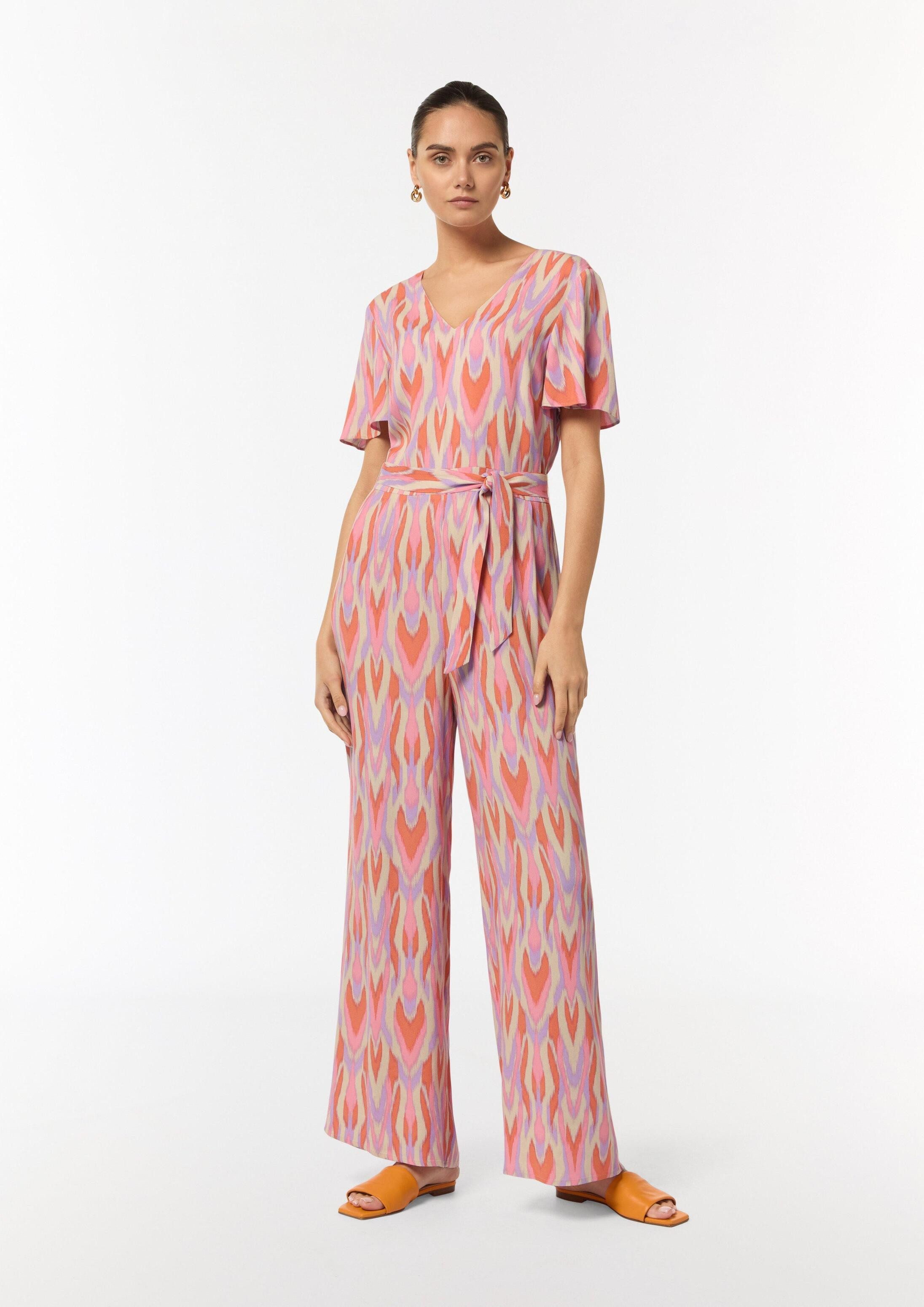 comma Jumpsuit Overall Overall mit Crêpestruktur