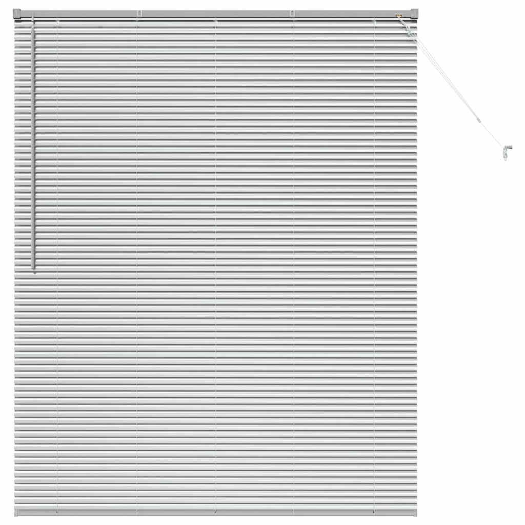 Rollo Venezianische Jalousie Silber 175 x 140 cm 25 mm Aluminium, vidaXL