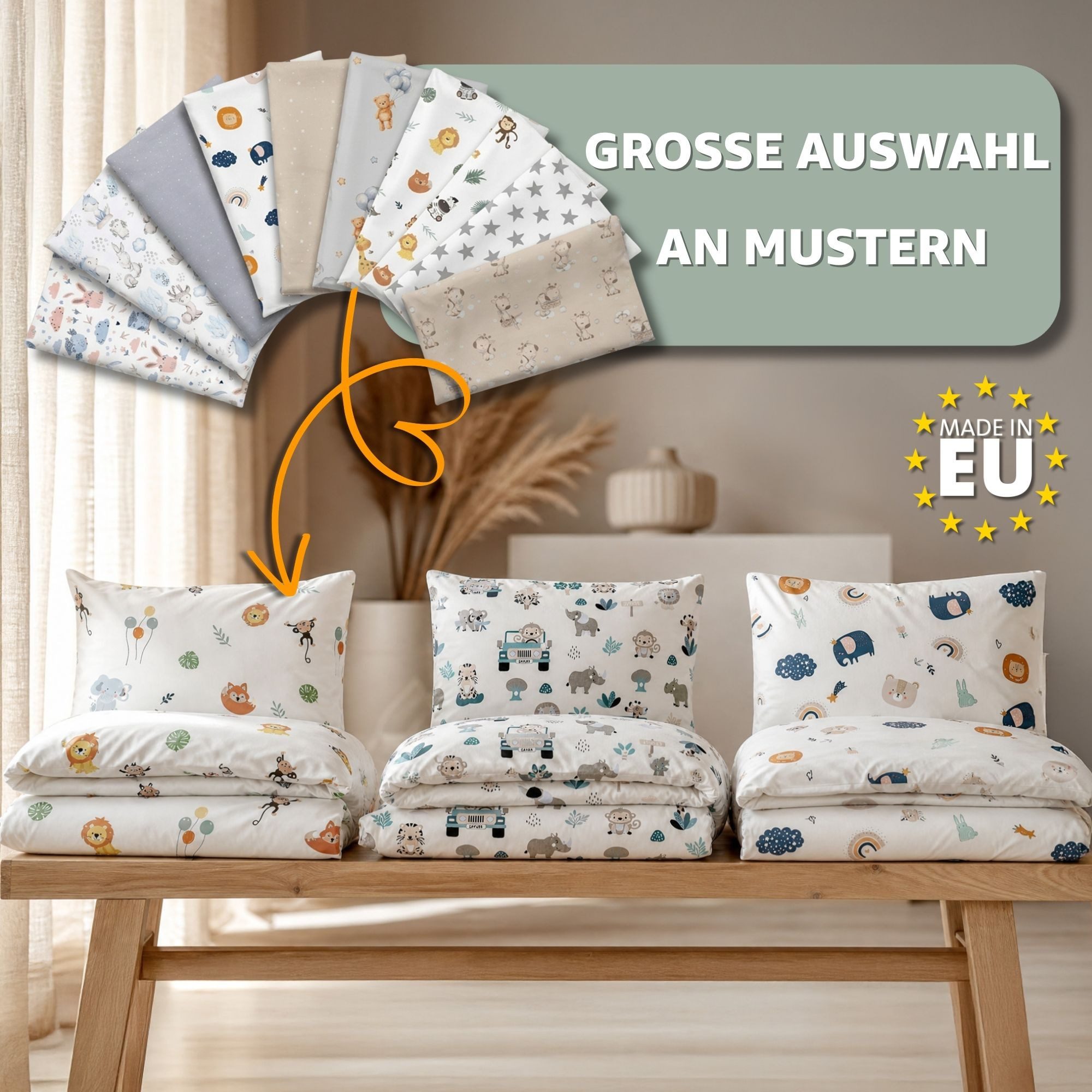 Totsy Baby Kinderbettwäsche Baby Bettwäsche aus Baumwolle - Set von Duvet Cover und Kissenbezug