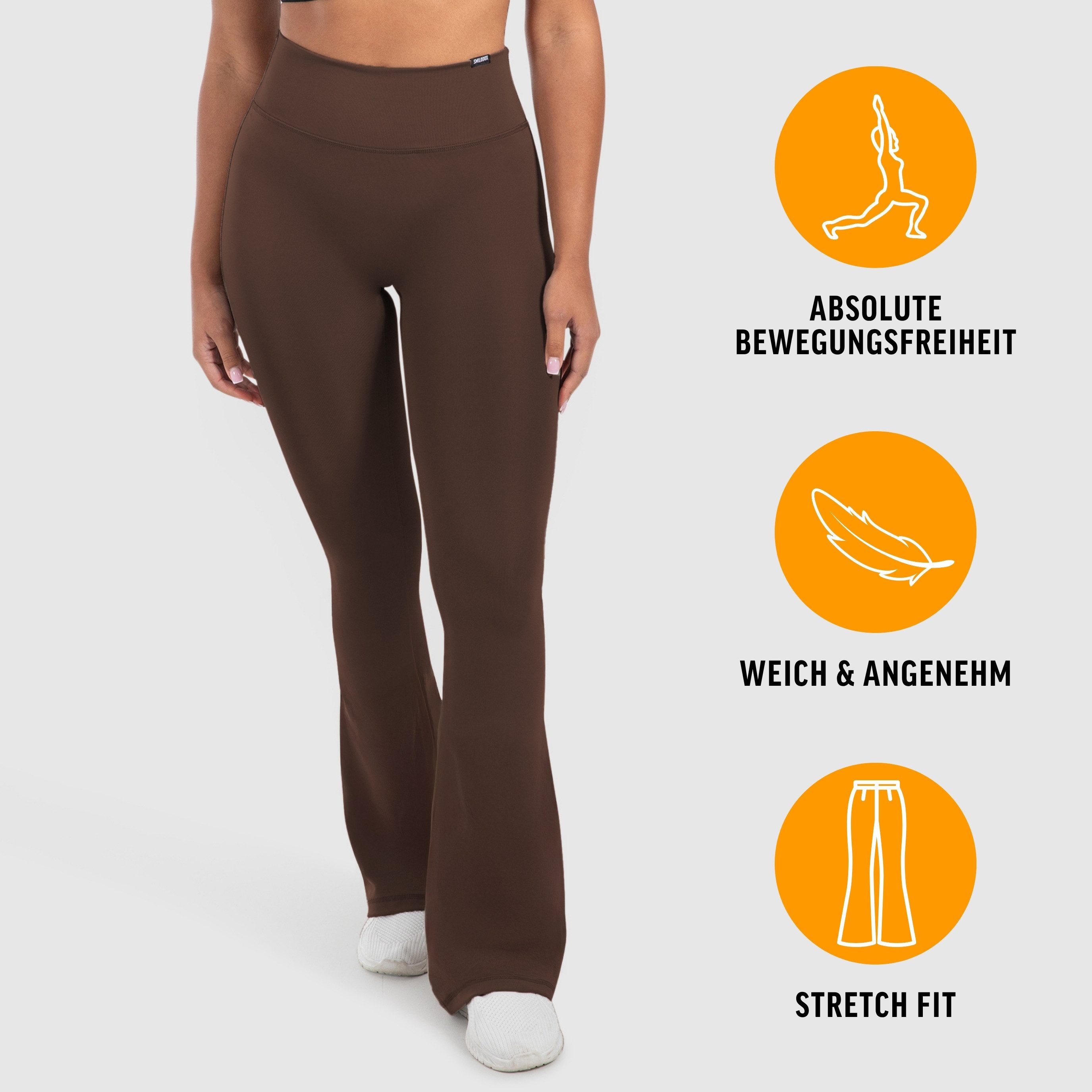 Schlaghose Loreen, Flared Seamless Sportleggings, Schlaghose, Blickdicht