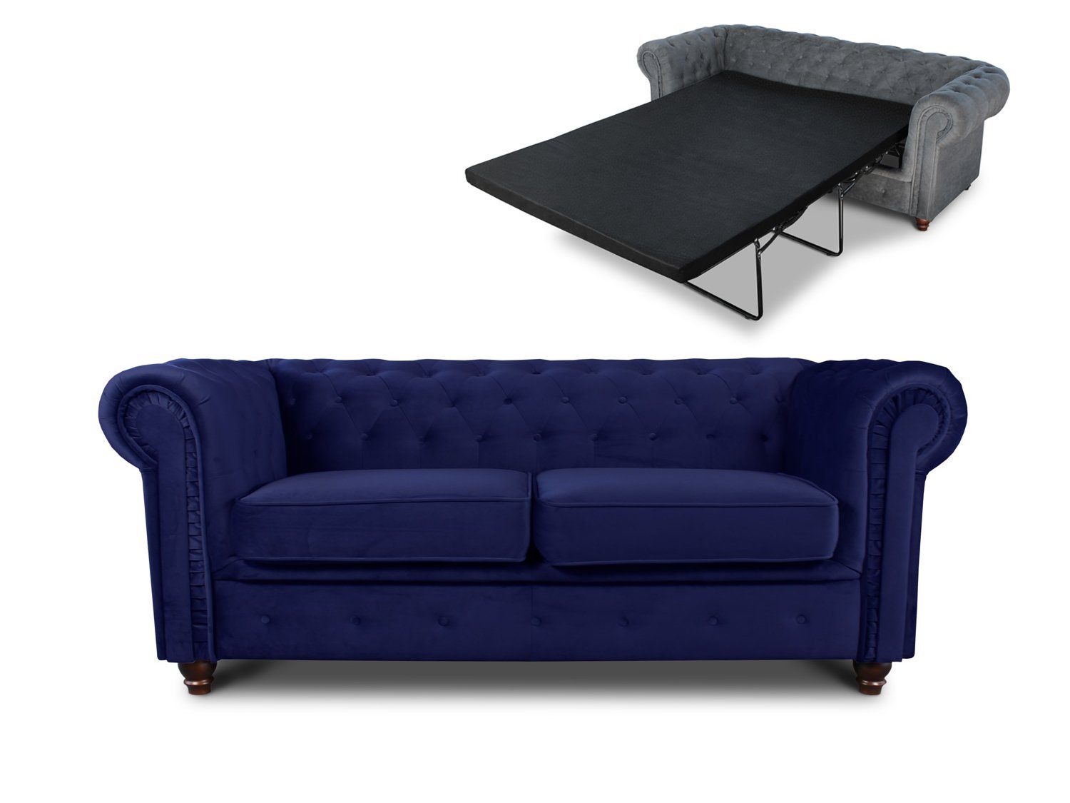 mit 2-er, Sofagarnitur, Bettsofa Bis, Asti Chesterfield Schlaffunktion, 2 Schlafsofa Sofnet Sofa