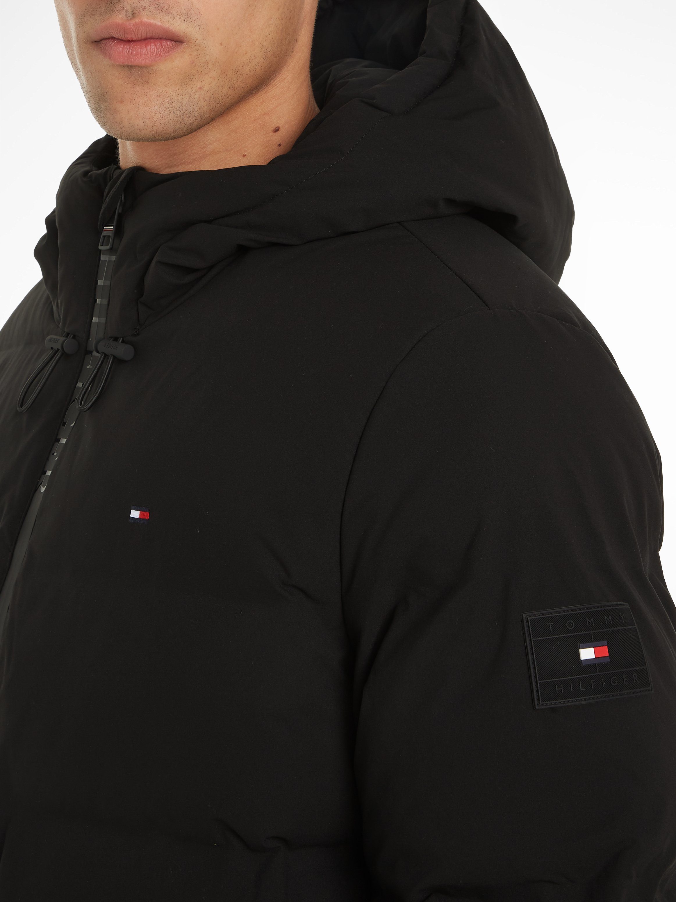 Black Steppjacke JACKET Hilfiger Tommy CL HOODED MOTION