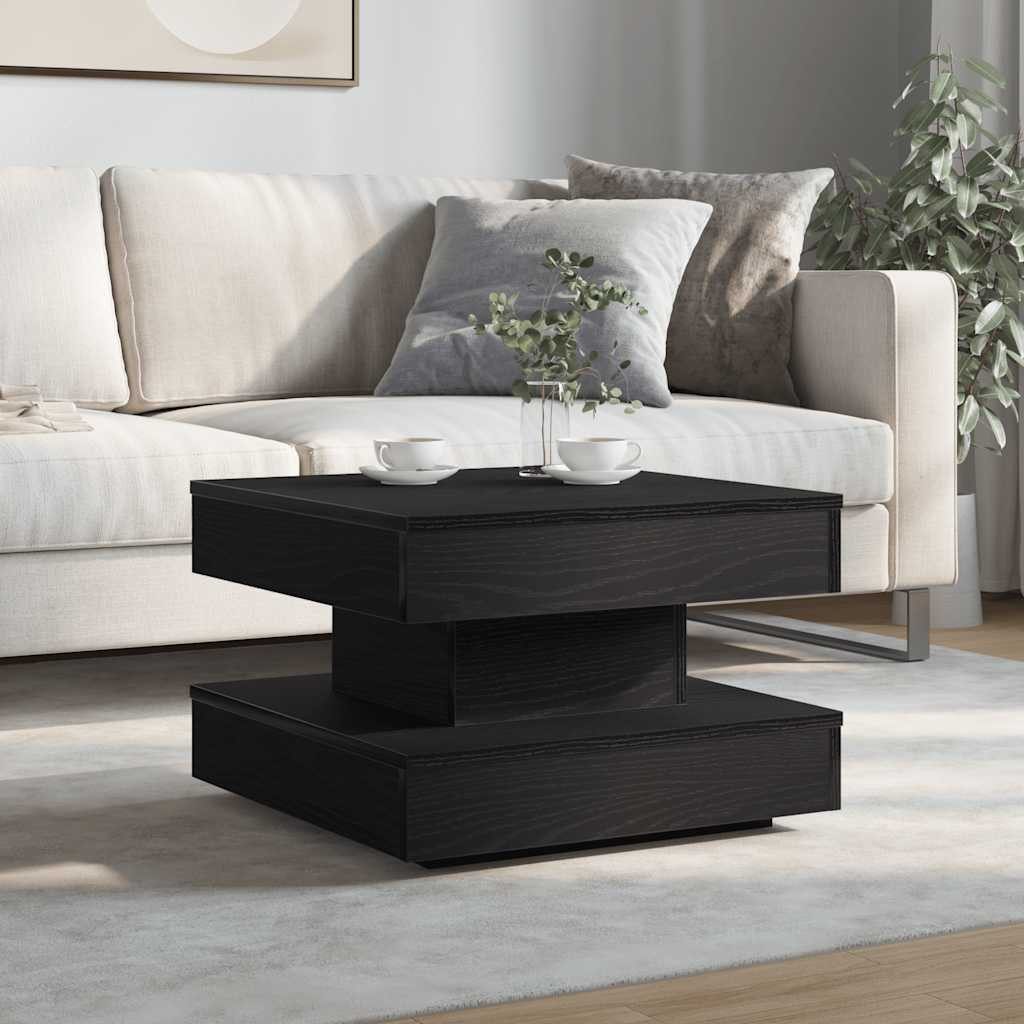 vidaXL Couchtisch Couchtisch 360-Grad Drehbar Schwarz günstig online kaufen