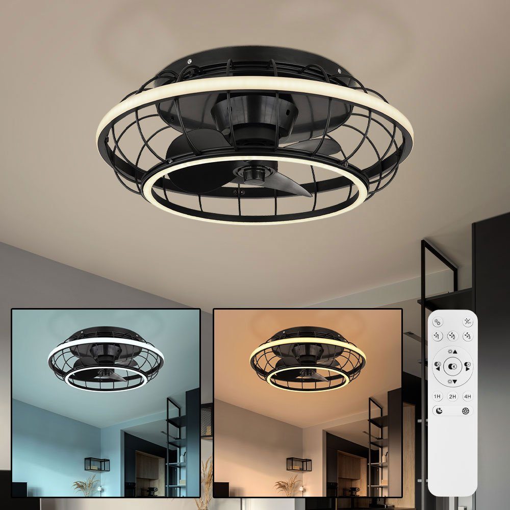 Deckenlampe Deckenventilator Fernbedienung Deckenventilator, etc-shop Wohnzimmer LED dimmbar CCT