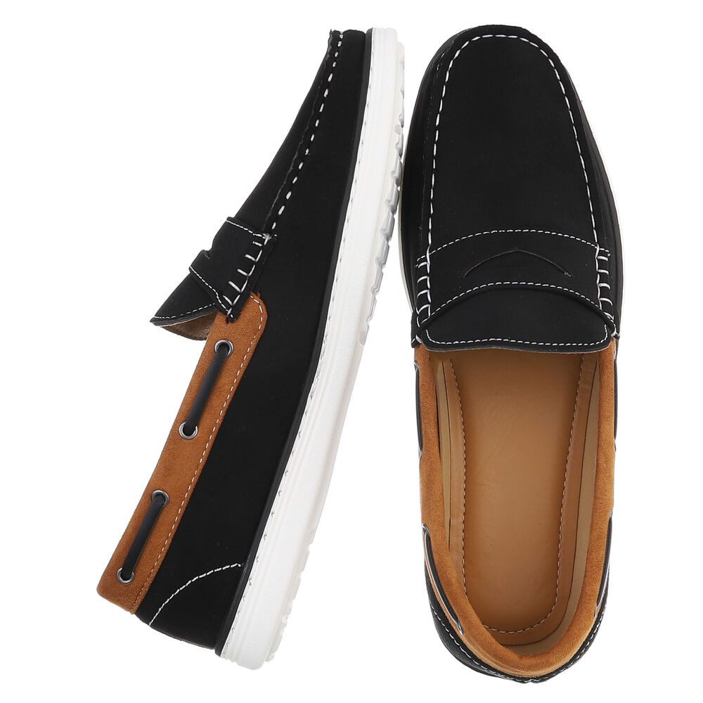 Coolwalk Herren Mokassin Slip-on Freizeitschuh in Velours-Optik Slipper (91977389) Flach Slipper in Schwarz