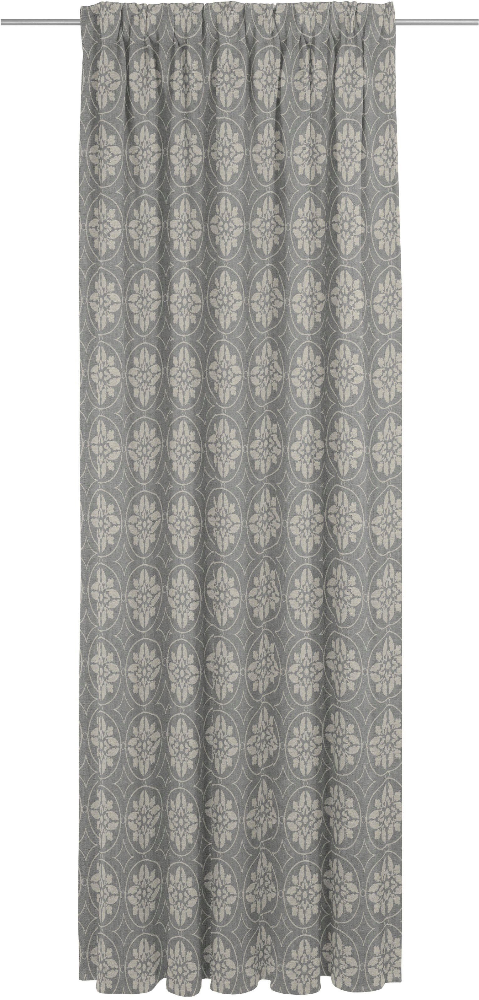 Vorhang Romantic Puligny blickdicht, nachhaltig Adam, light, St), Multifunktionsband aus dunkelgrau Bio-Baumwolle (1 Jacquard