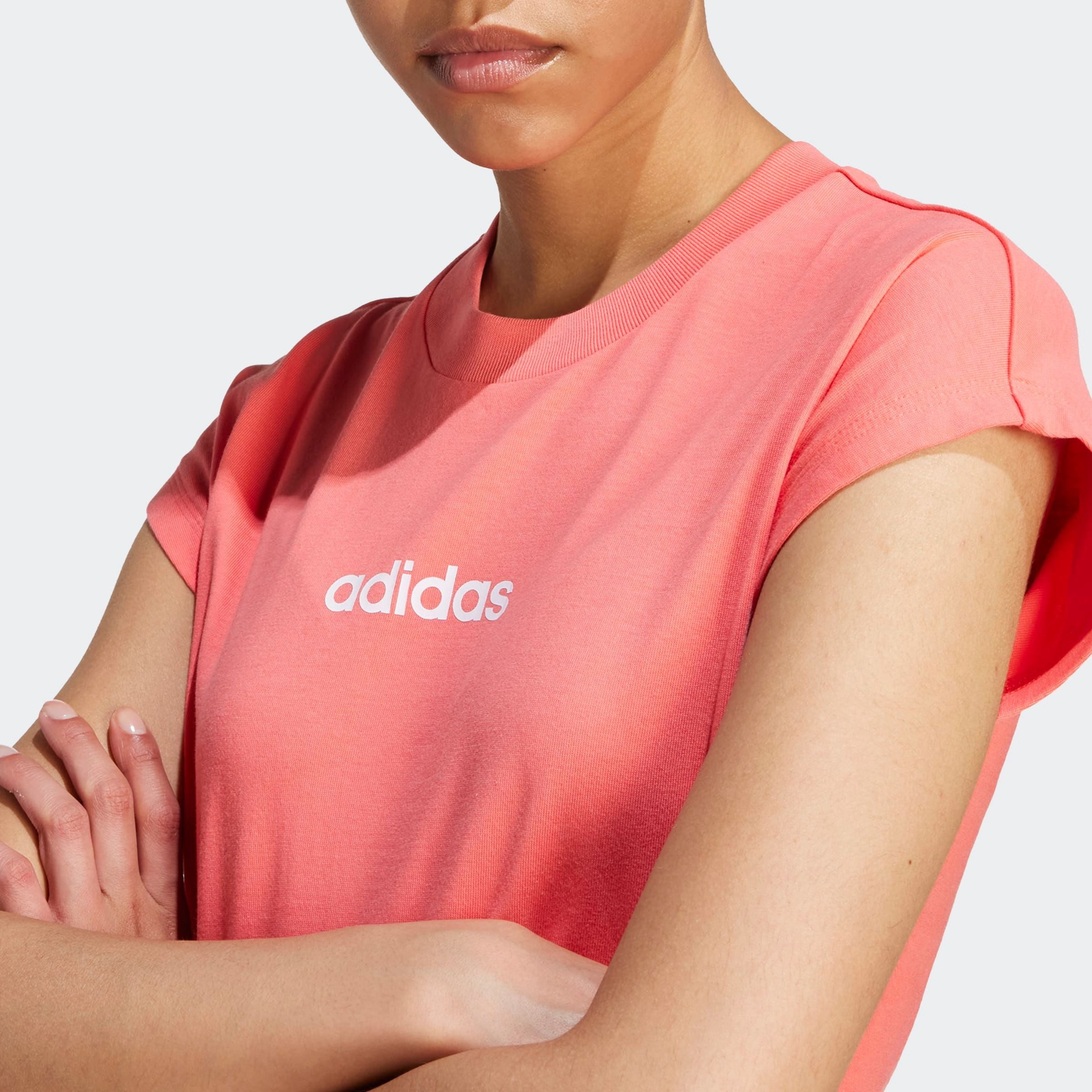 adidas Sportswear T-Shirt ESSENTIALS LINEAR COTTON sportlicher Stil, Kurzarm, ohne Verschluss, aus Baumwolle