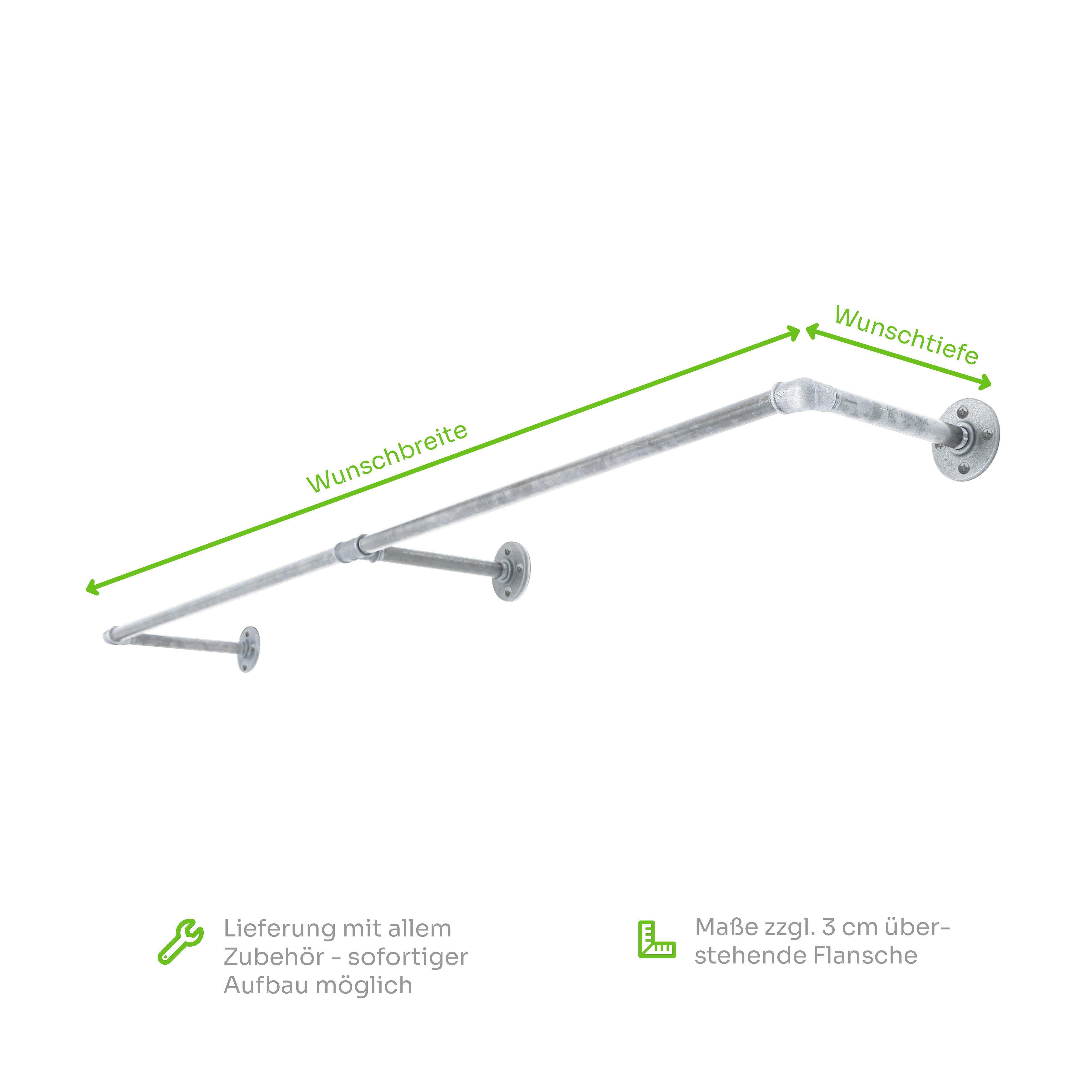 various - Industrial Design Möbel Kleiderstange Industrial Design Kleiderstange SOLID LINE DUO, verzinkt, div. Größen, Div. Größen
