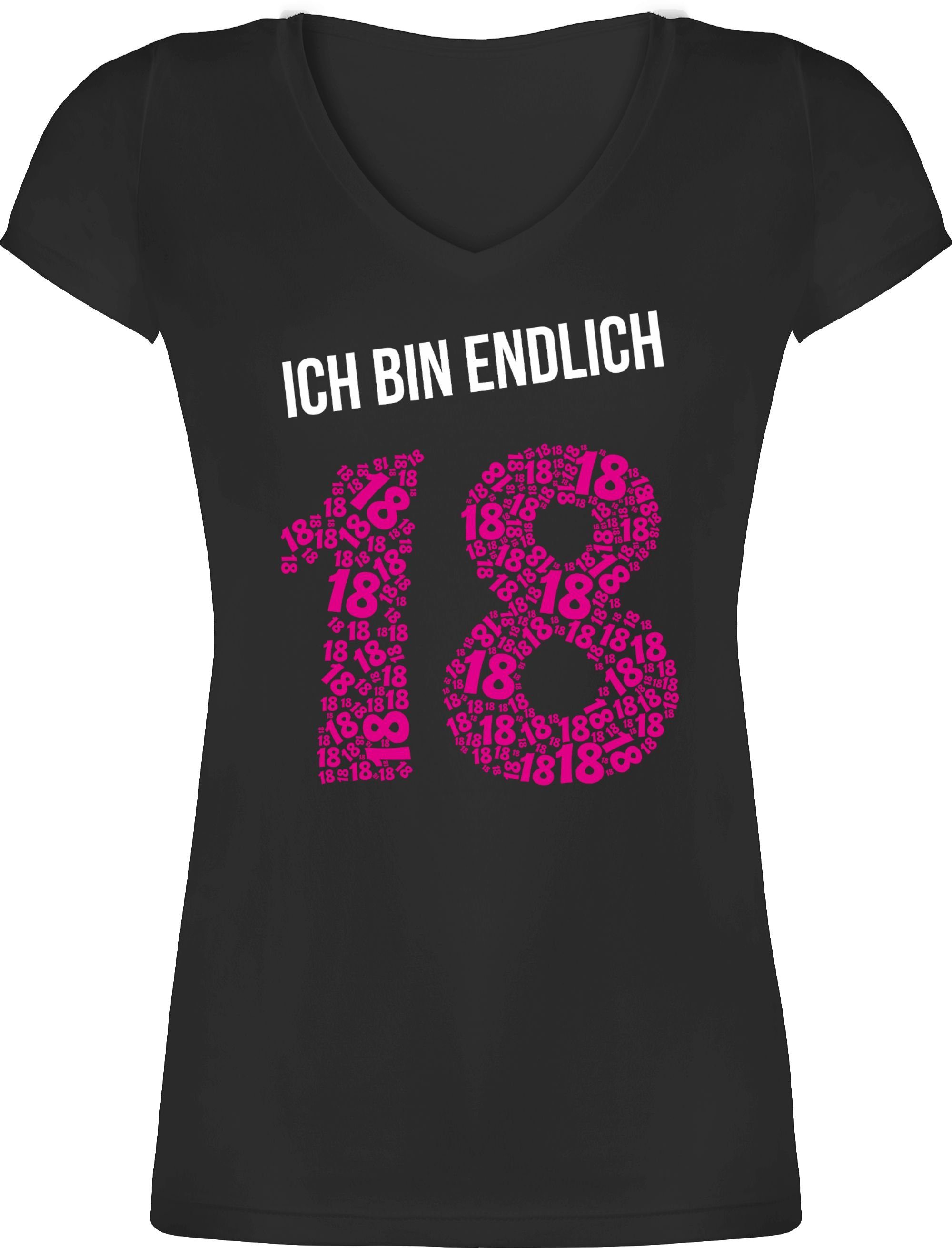 Shirtracer T-Shirt »Achtzehnter rosa Mädchen - 18. Geburtstag - Damen T- Shirt mit V-Ausschnitt« online kaufen | OTTO