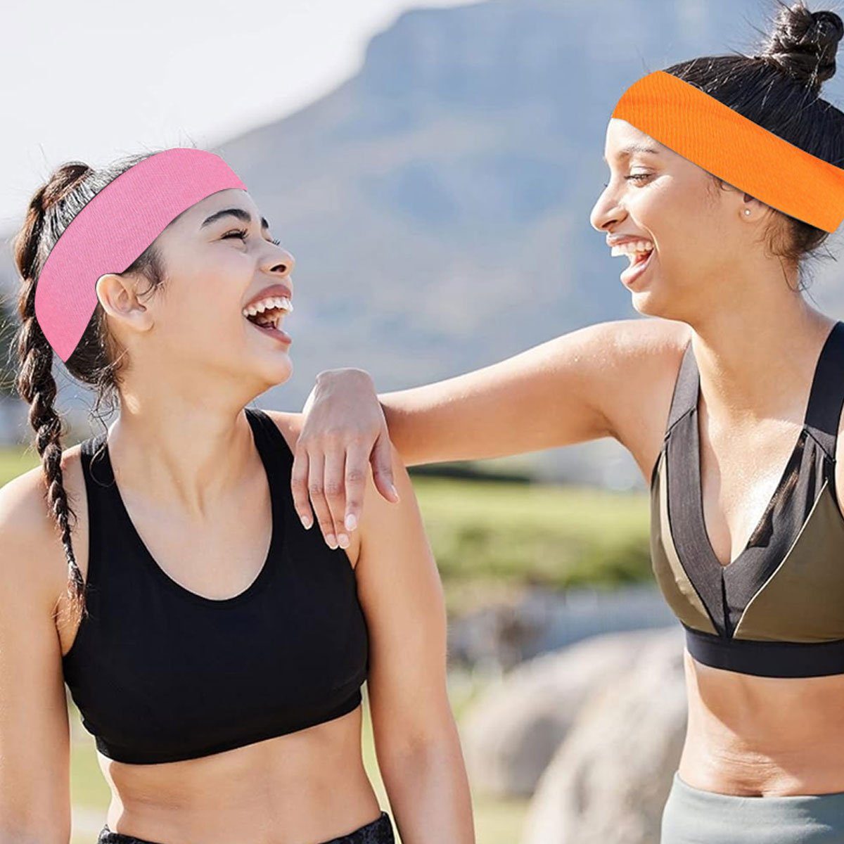 Jormftte Haarband Yoga-Baumwoll-Stirnbänder,Stretch-Schweißband,für Sport Pilates Mehrfarbig1