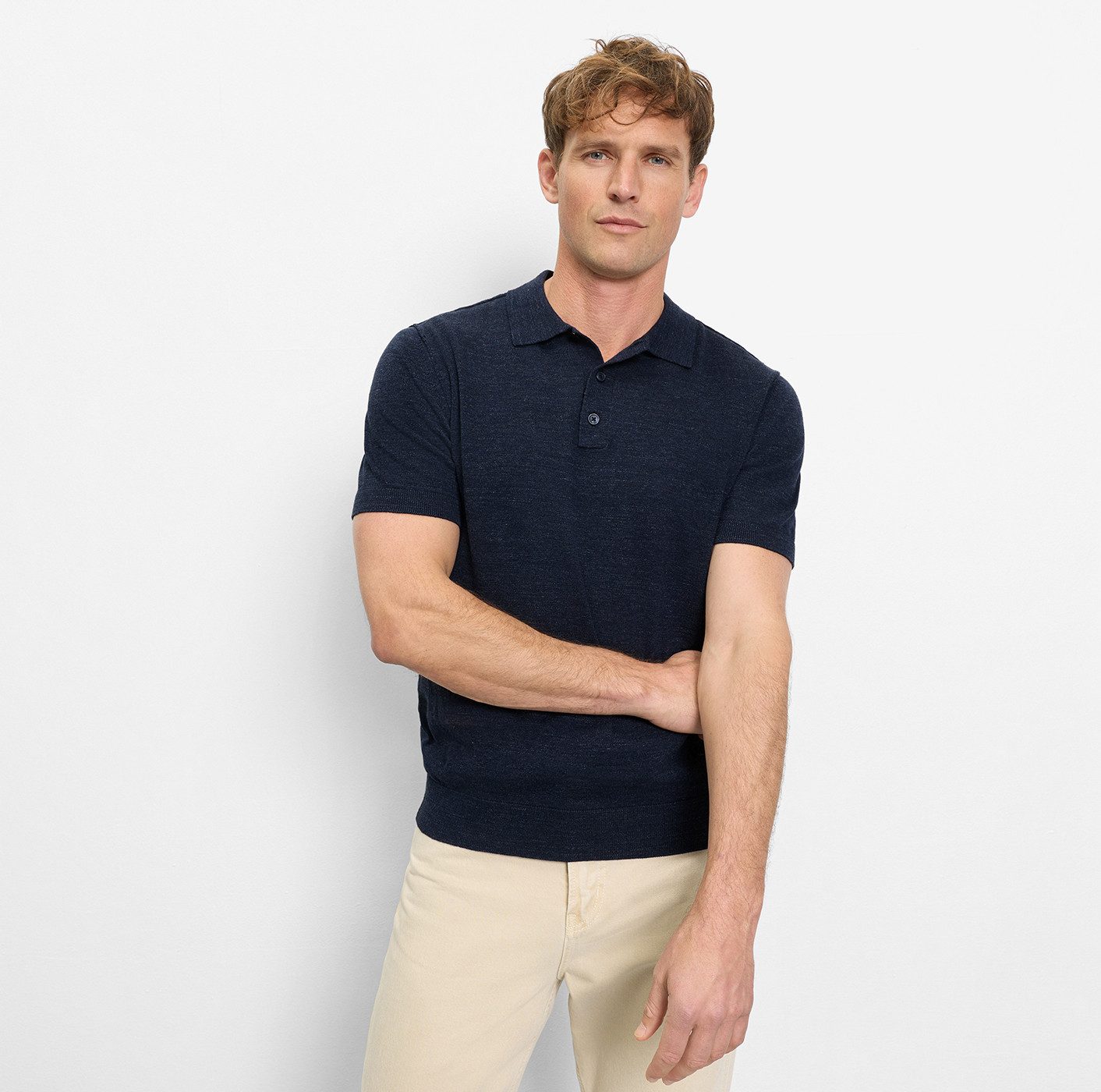 OLYMP Poloshirt Strick Casual mit Knopfleiste, regular fit