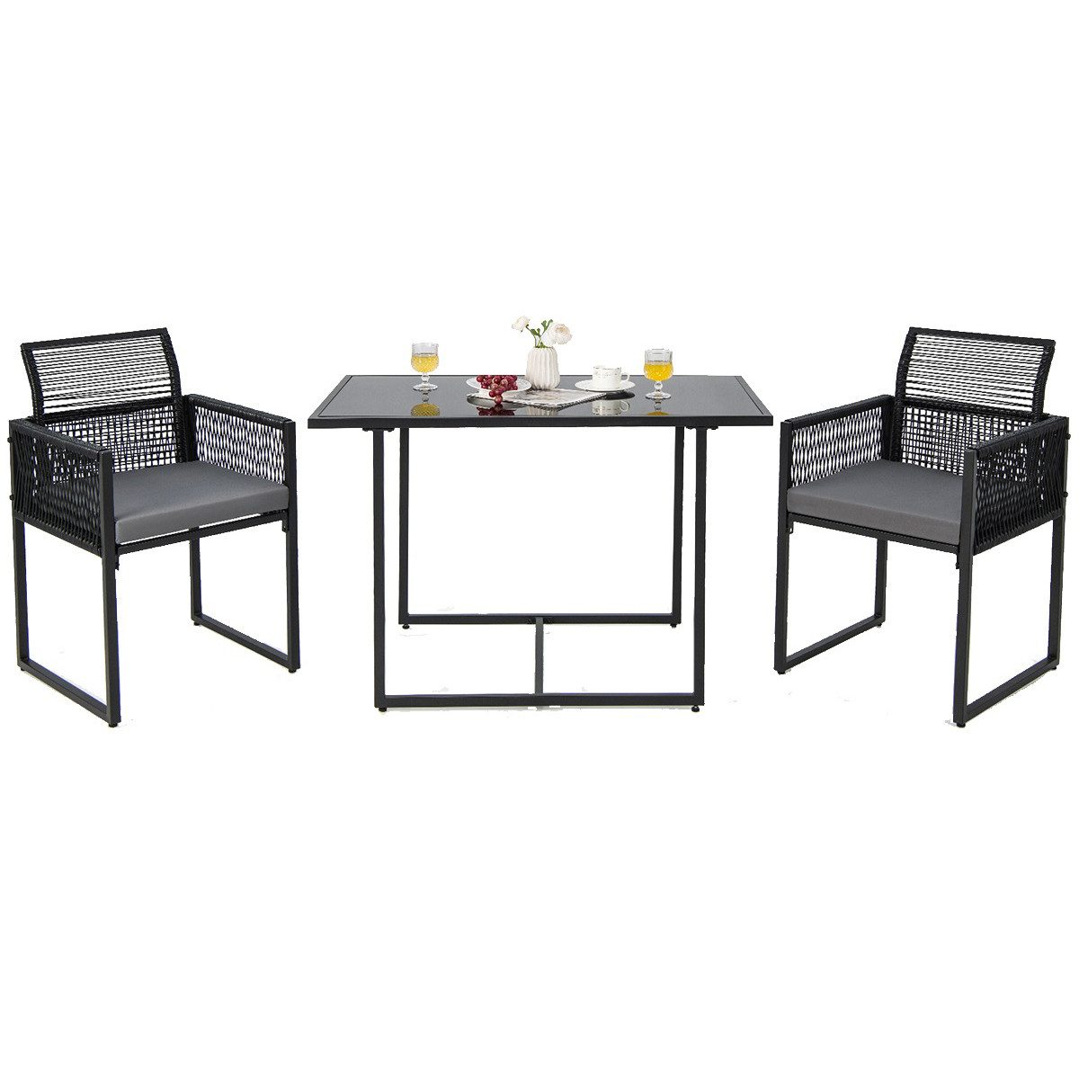 COSTWAY Balkonset, (3tlg), Rattan, Gartenmöbel Set günstig online kaufen