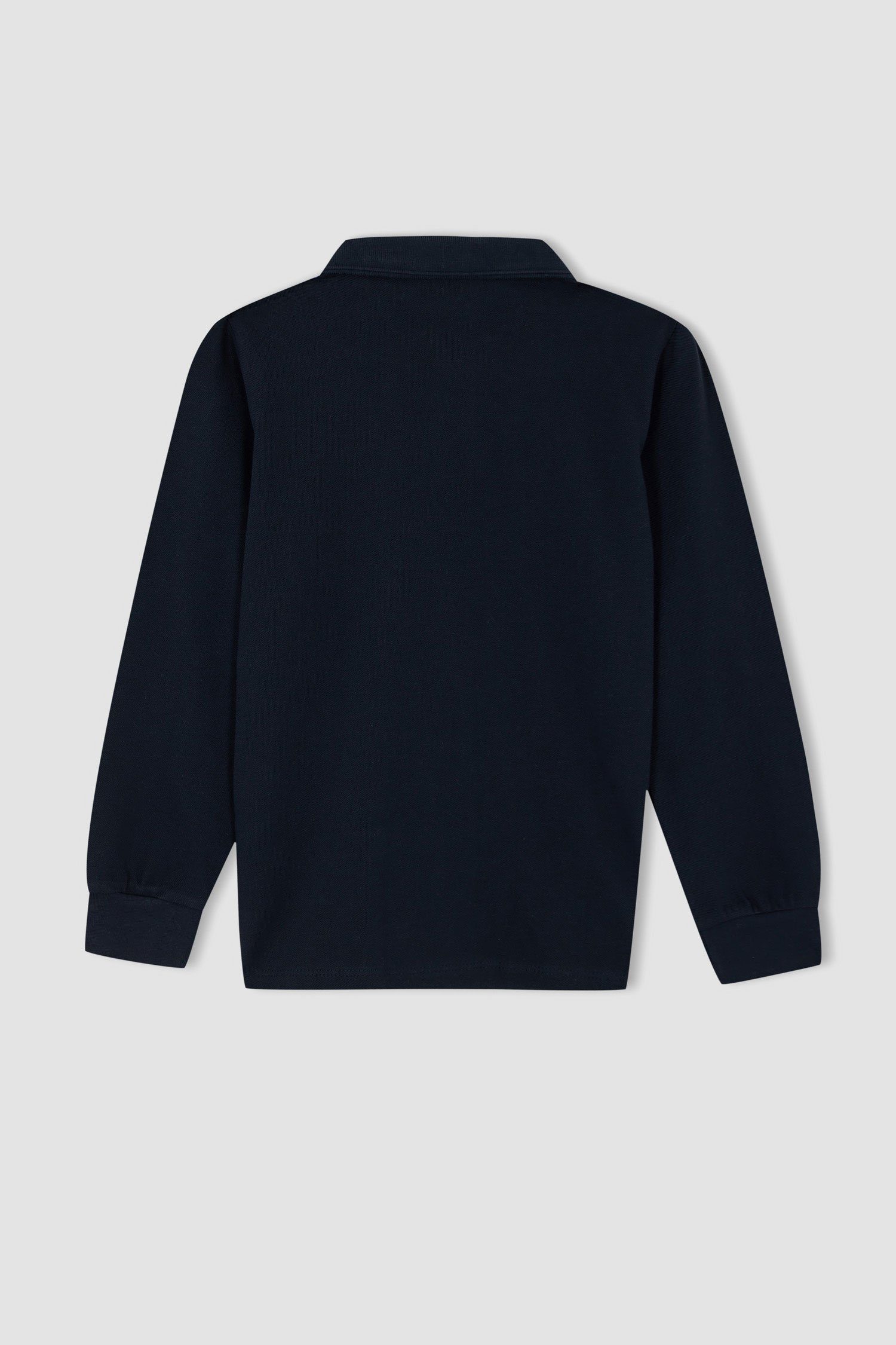 DeFacto Langarm-Poloshirt Jungen Polo Marineblau T-Shirt FIT REGULAR