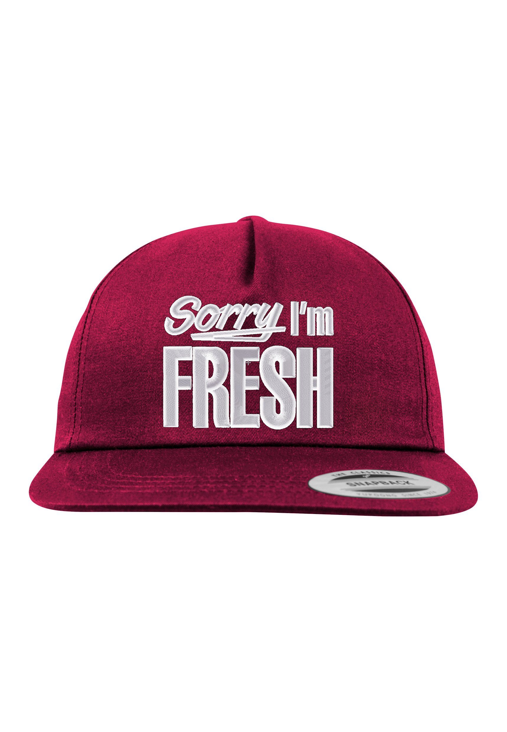 Youth Designz Baseball Cap Sorry I´m Fresh Unisex Snapback Cap mit modischer Logo Stickerei Burgundy