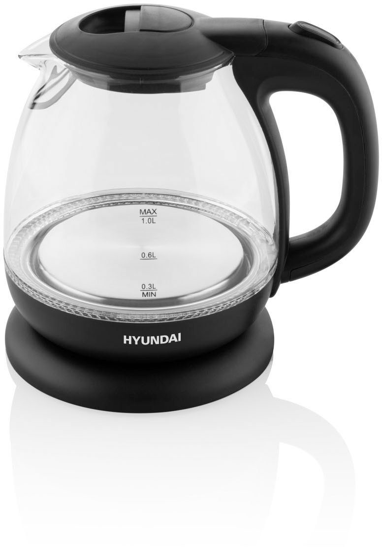 Hyundai Wasserkocher VK101, 1 l, 1100 W, 1100 W, automatische Deckelöffnung und Abschaltung, Spirale für Kabel