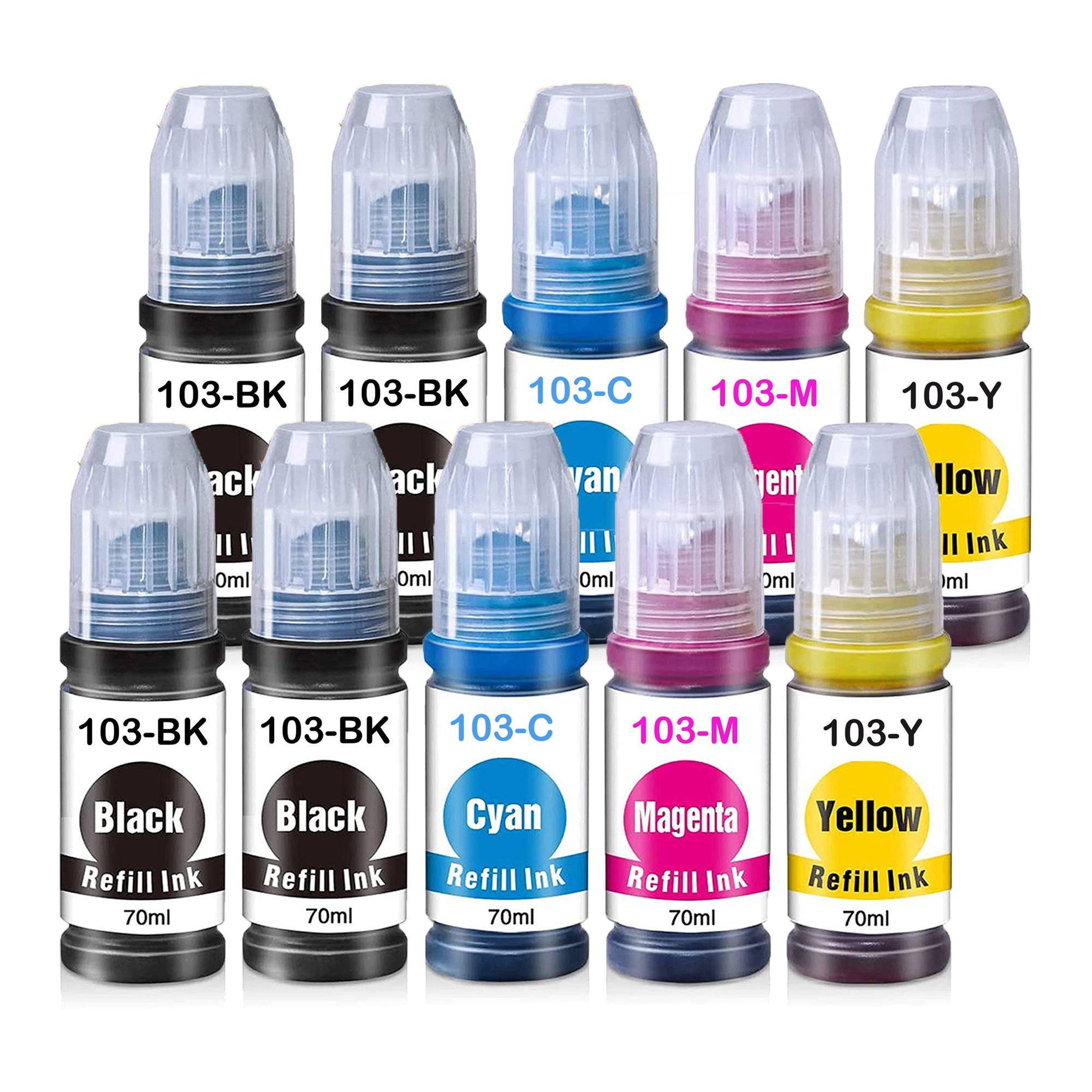 NEXPRO EPSON 103 EcoTank Nachfülltinte, 10er Tintenflasche Tintenpatrone (Packung, Für EPSON 103 L1110 L3100 L3101 L3110 L3111 L3150 L3151 L5190)