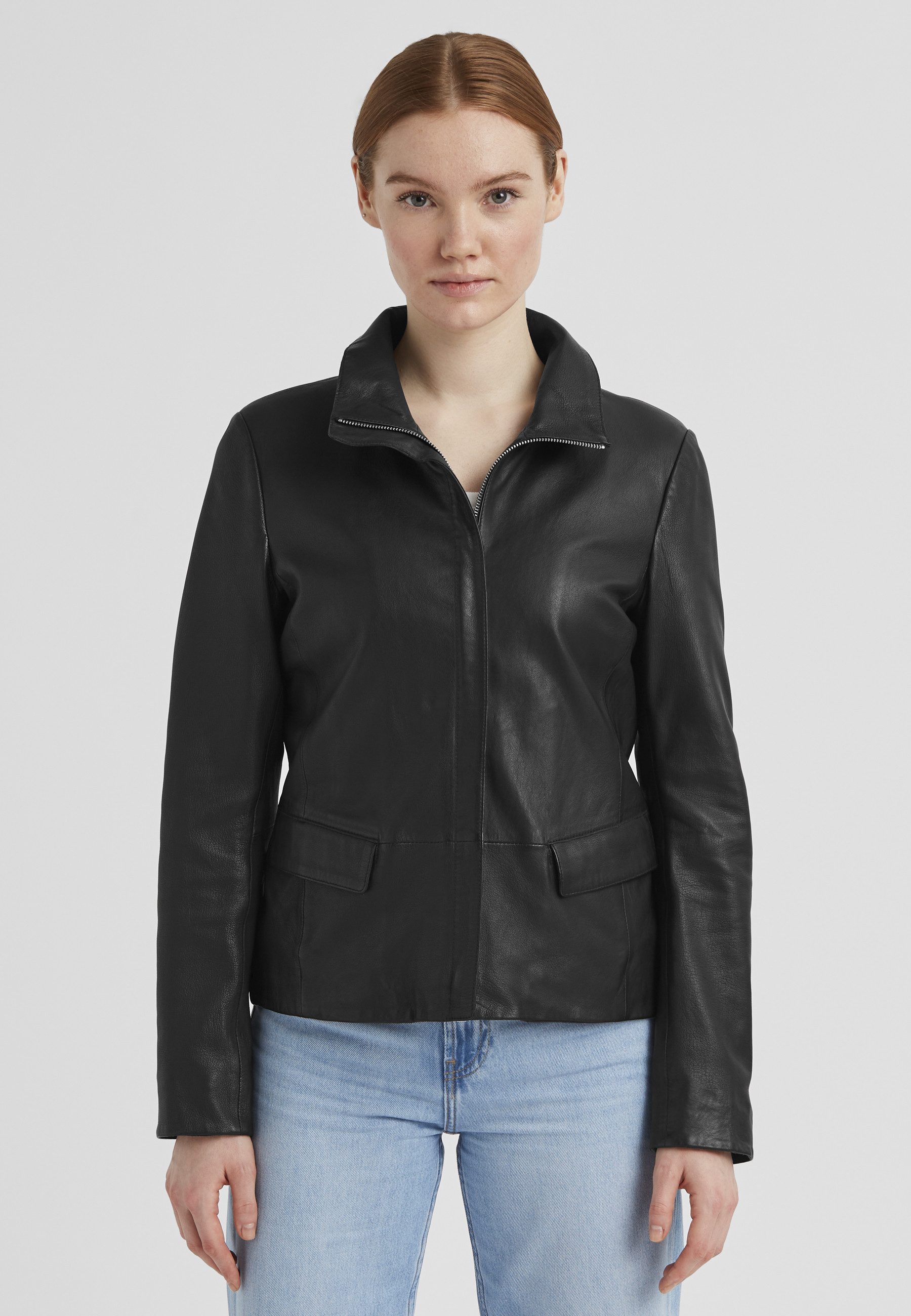 Lederjacke MSKreta Damen Bikerjacke Jacke Leder klassisch