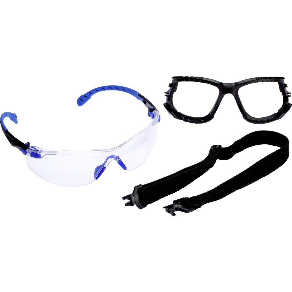 3M Arbeitsschutzbrille 3M S1101SGAFKT Schutzbrille mit Antibeschlag-Schutz Blau-Schwarz EN 1