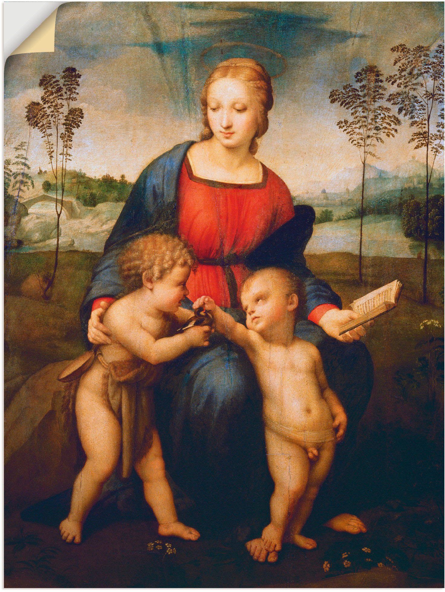 Artland Wandbild Die Madonna mit Leinwandbild, Größen versch. dem St), Poster in (1 Gruppen Wandaufkleber oder Kinde, Familien als &